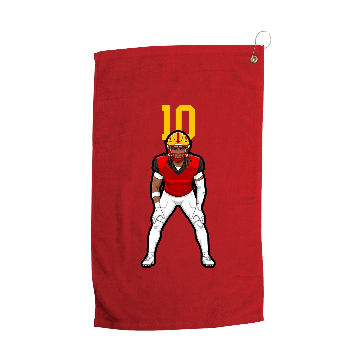 Golf Towel — Number Top in Red