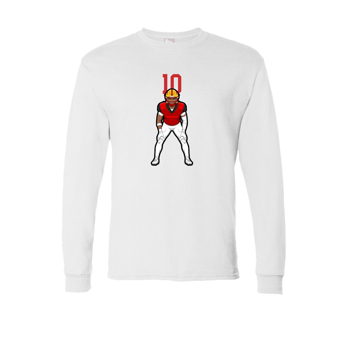 Long Sleeve Tee — Number Top in White