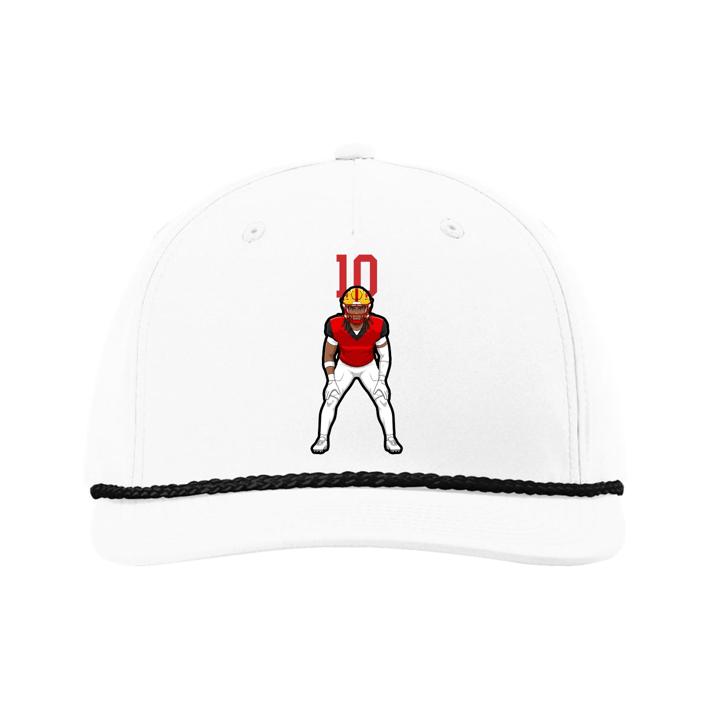 Five-Panel Classic Rope Cap — Number Top in White