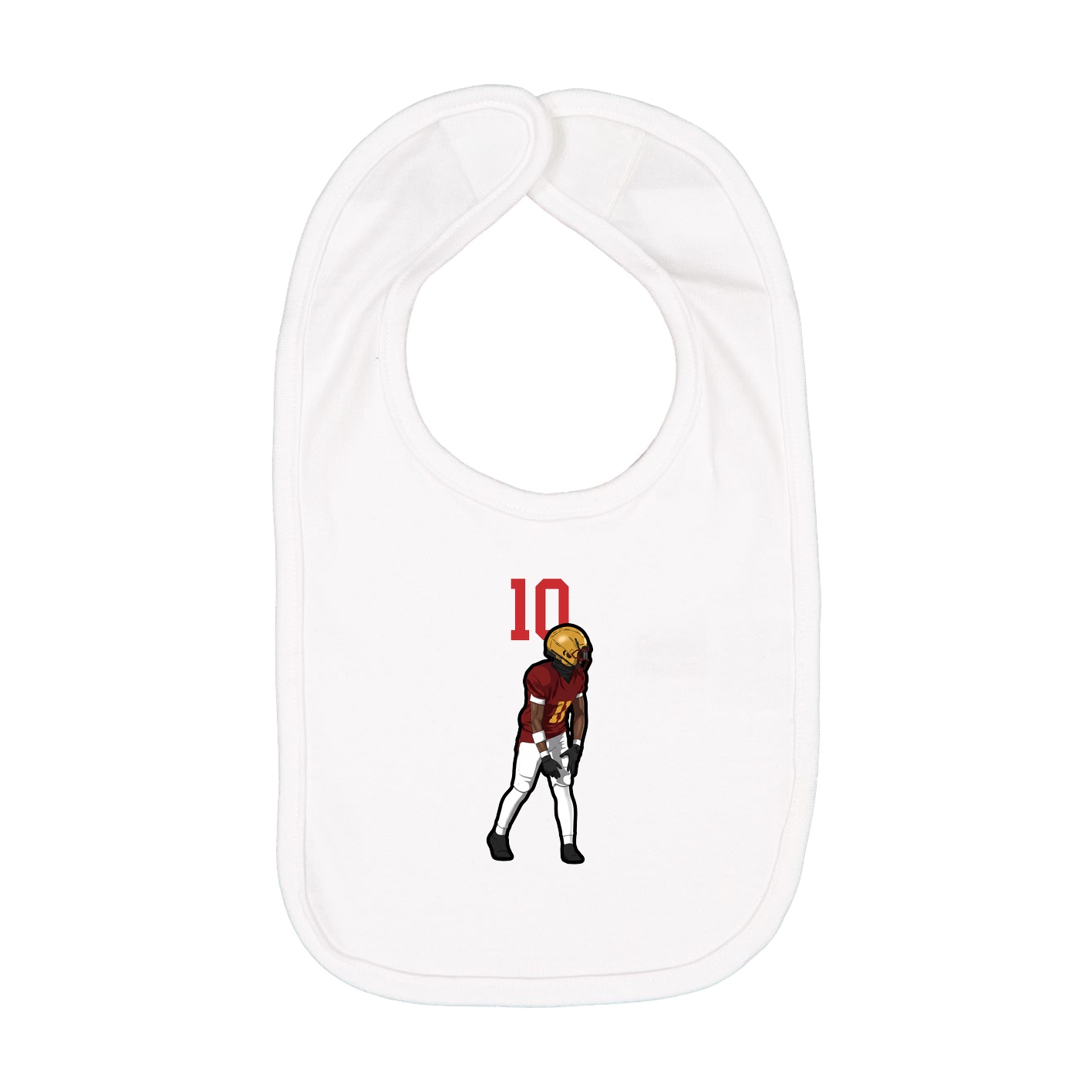 Infant Bib — Number Top in White