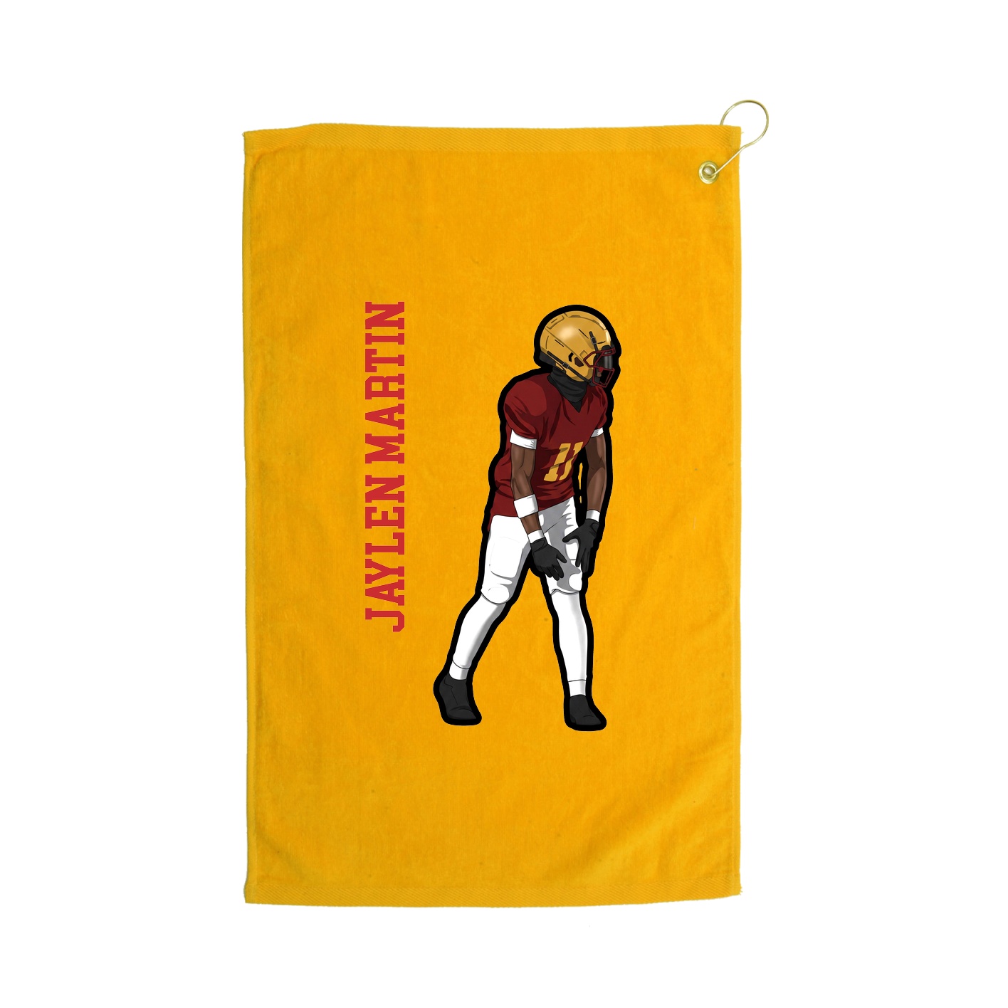 Golf Towel — Name Vertical in Gold