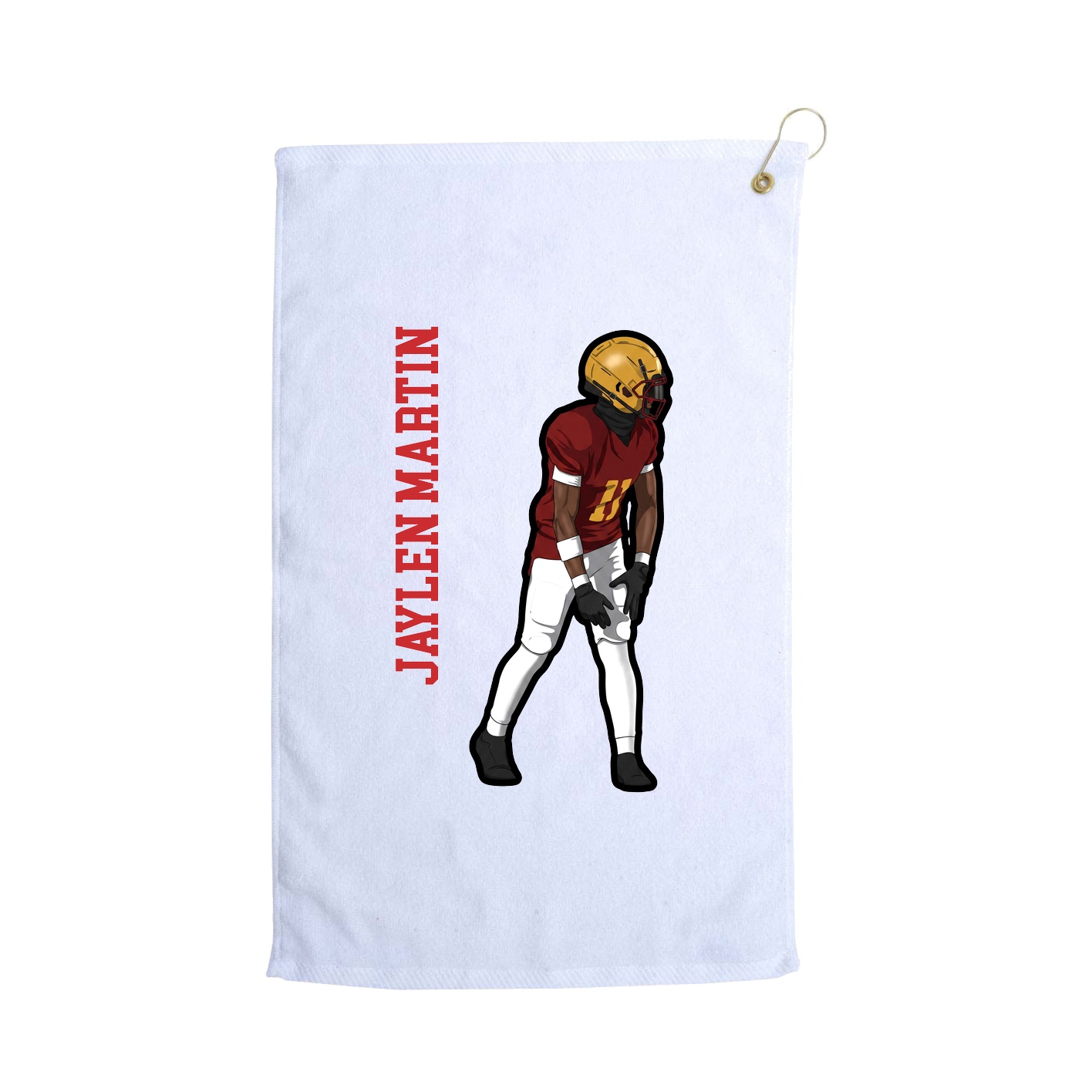 Golf Towel — Name Vertical in White