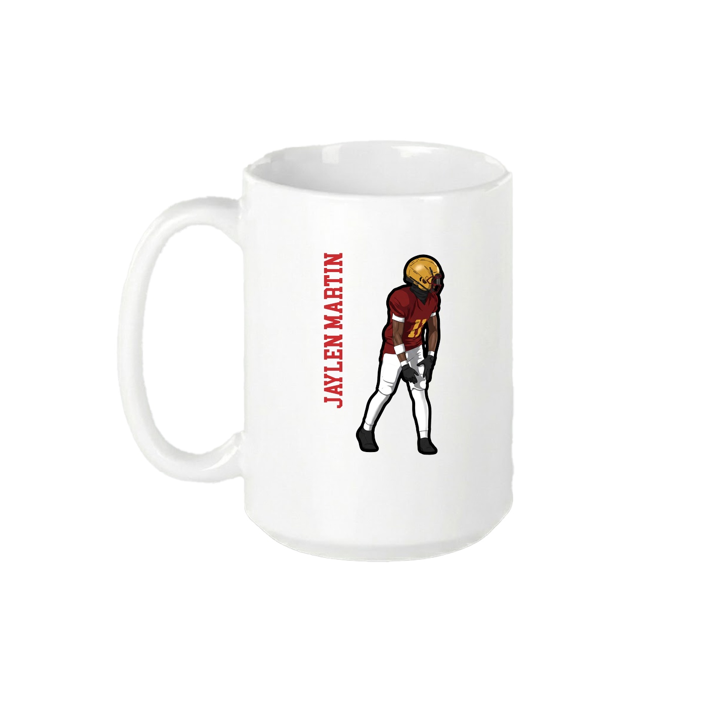15oz Coffee Mug — Name Vertical in White