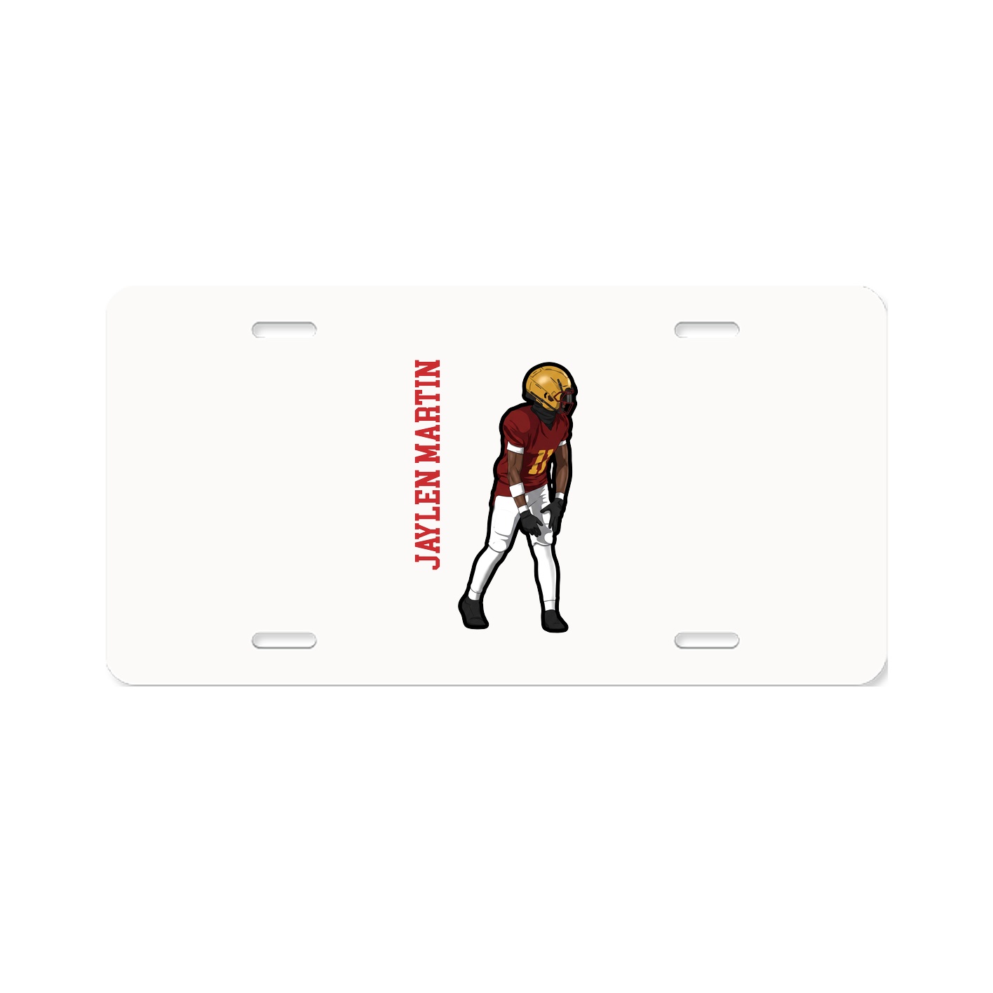 License Plate — Name Vertical in Classic