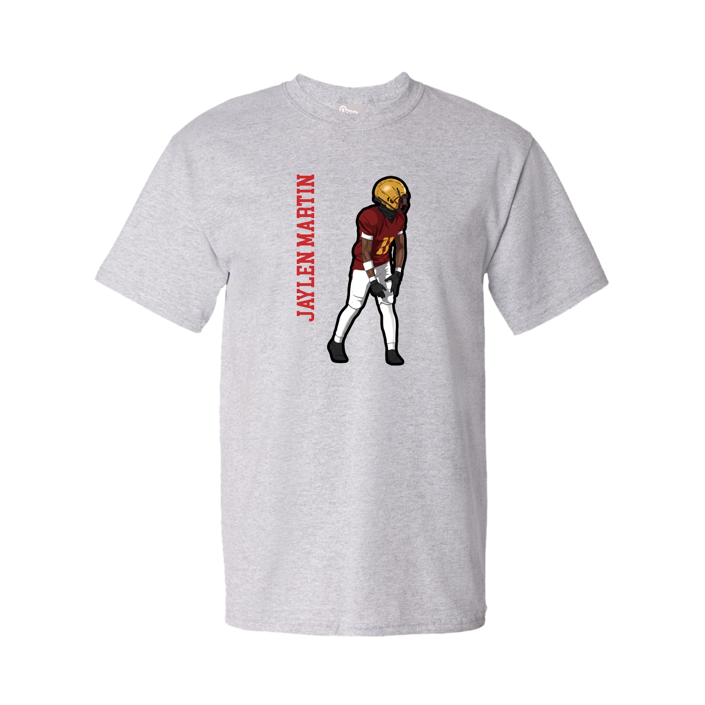 Tee — Name Vertical in Grey