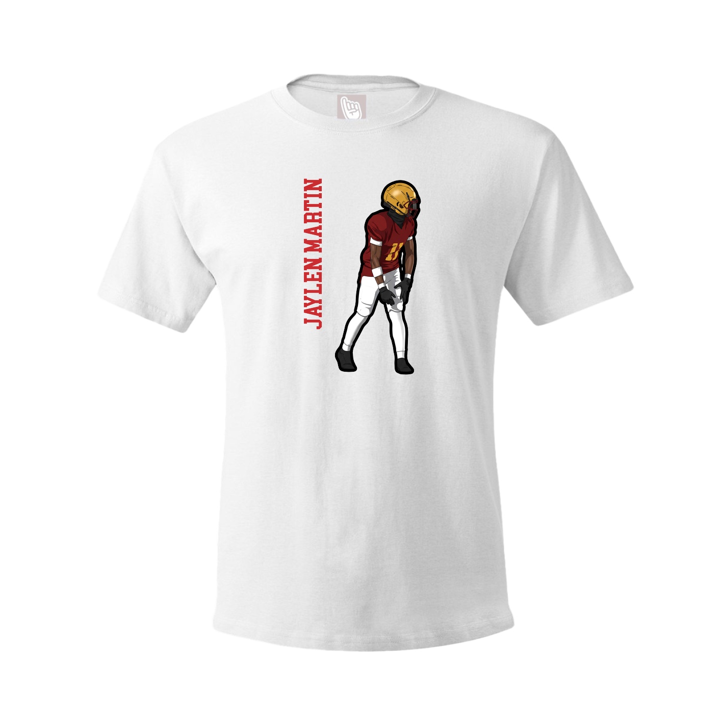 Tee — Name Vertical in White