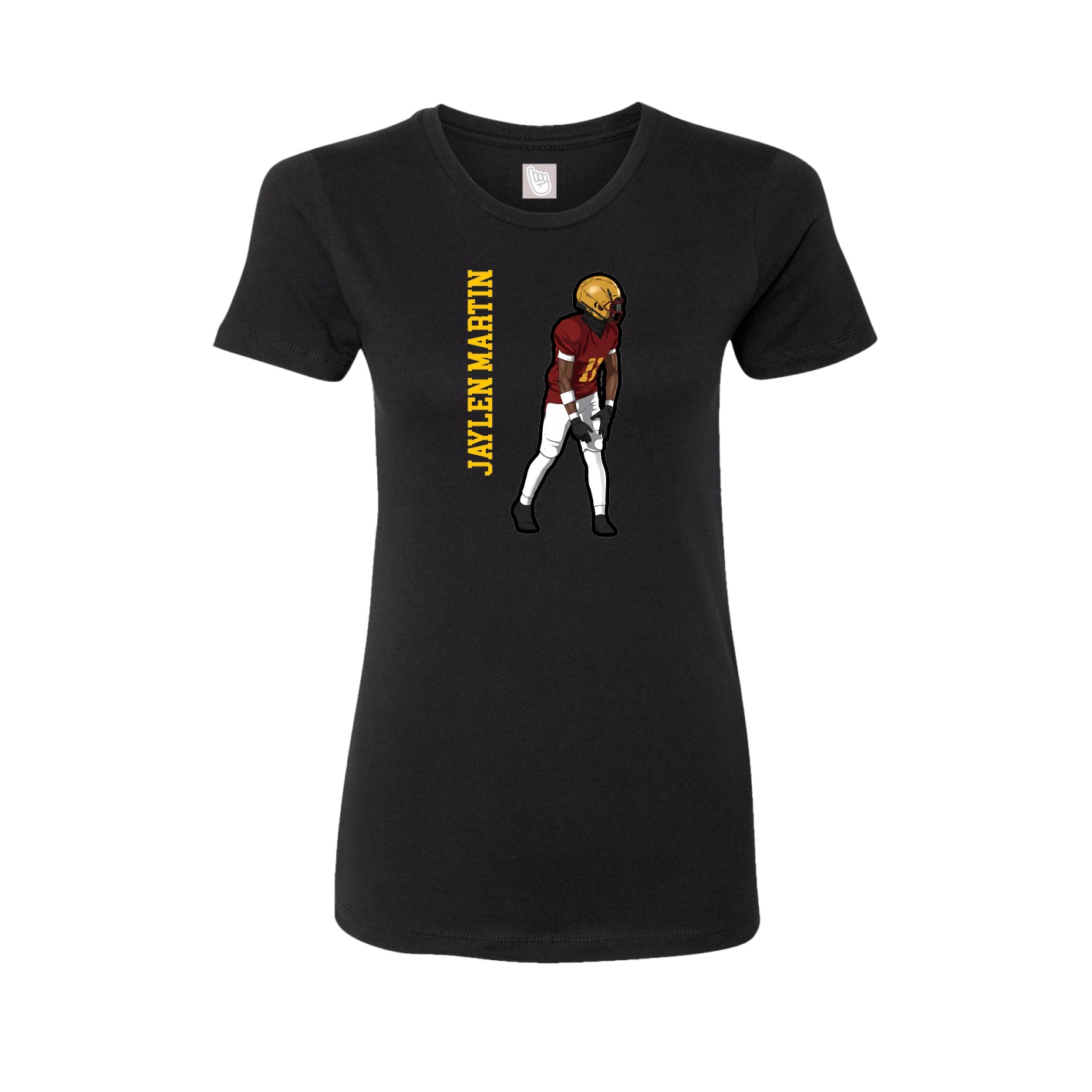 Fitted Women's Tee — Name Vertical in Black