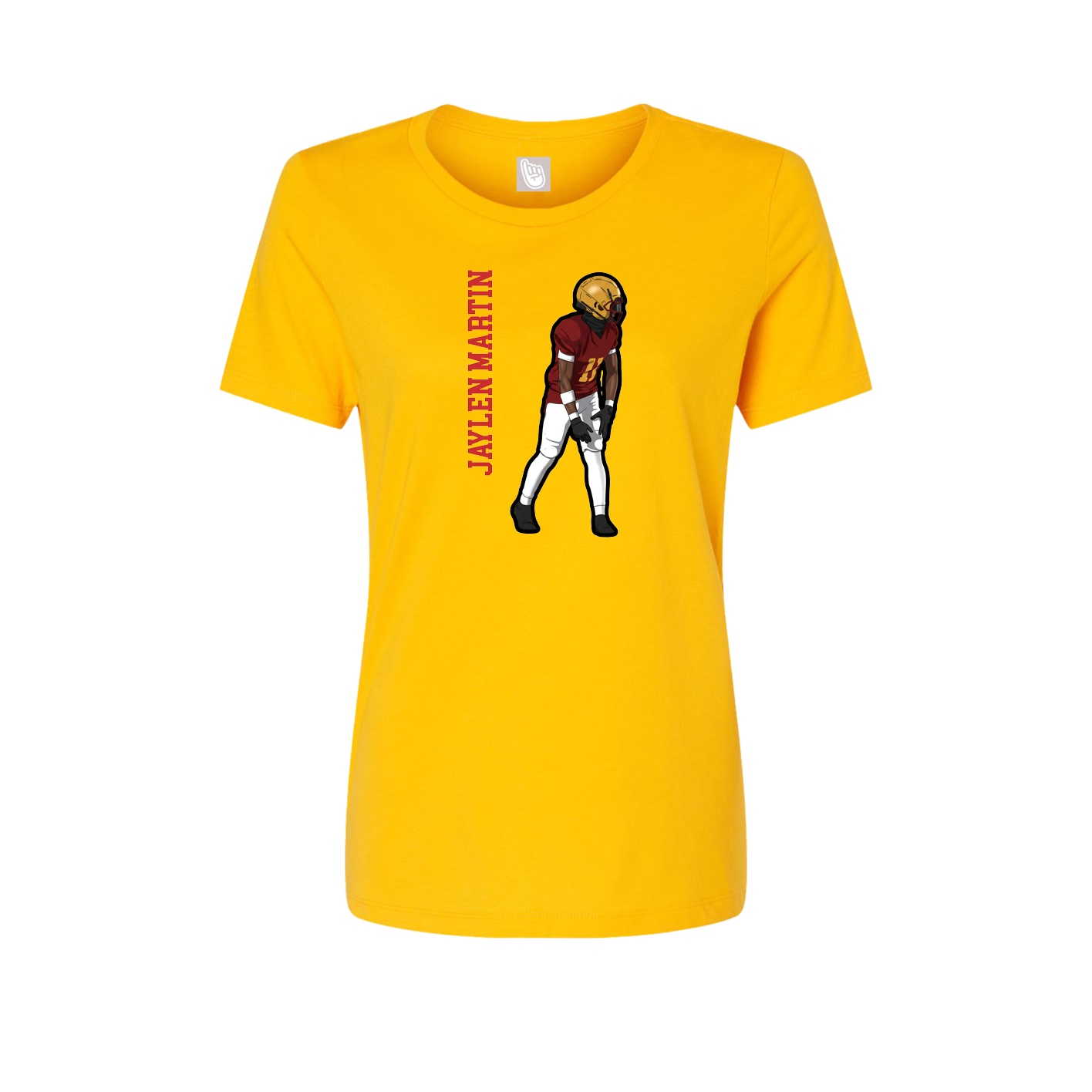 Womens Tee — Name Vertical in Gold