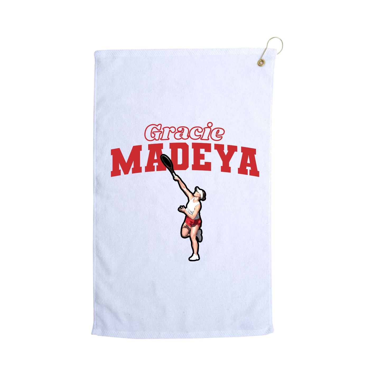 Golf Towel — Name Arch in White