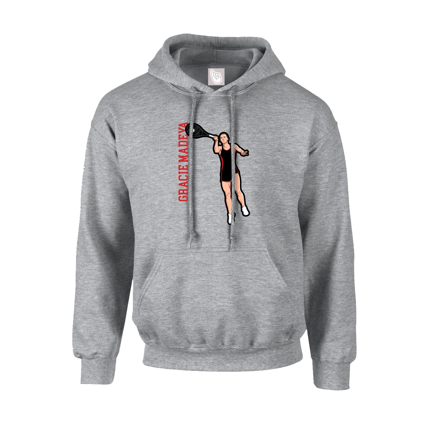 Hoodie — Name Vertical in Grey