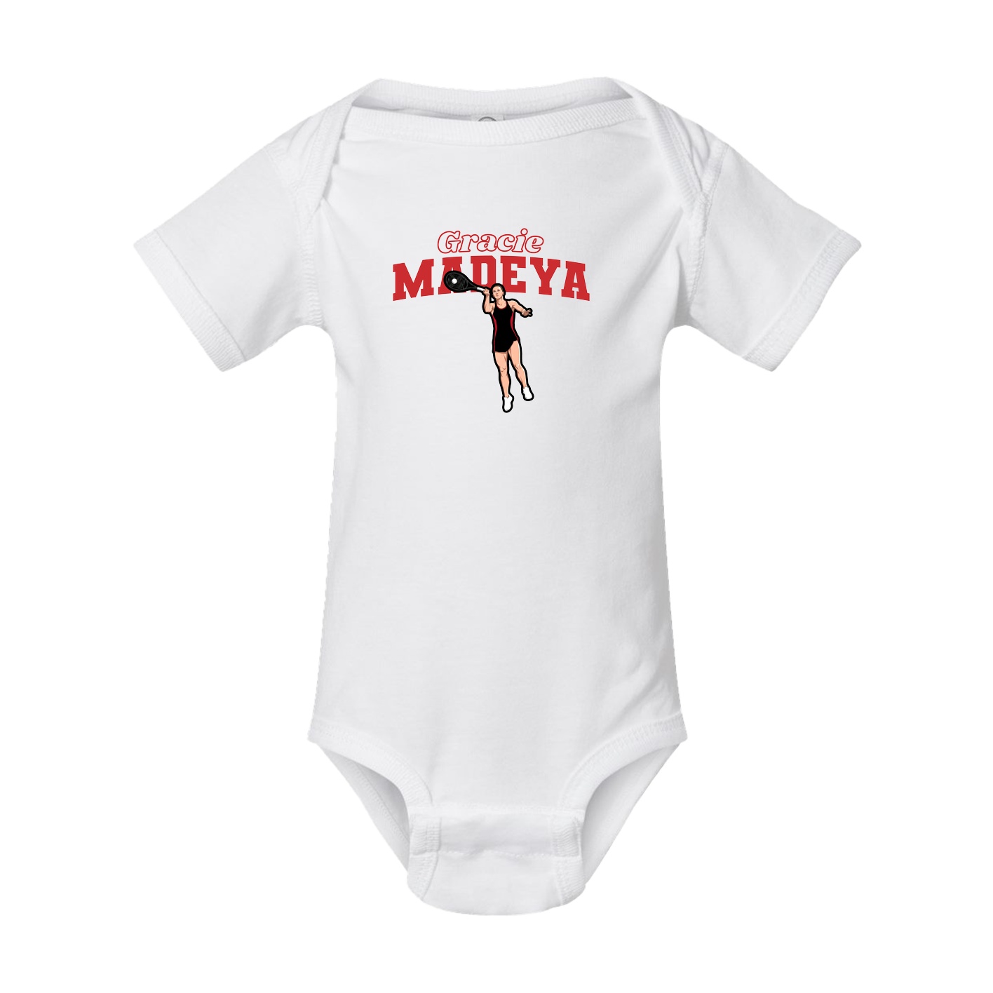 Baby Onesie — Name Arch in White