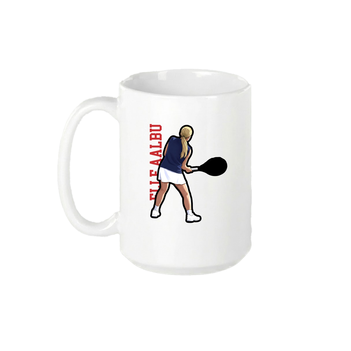 15oz Coffee Mug — Name Vertical in White