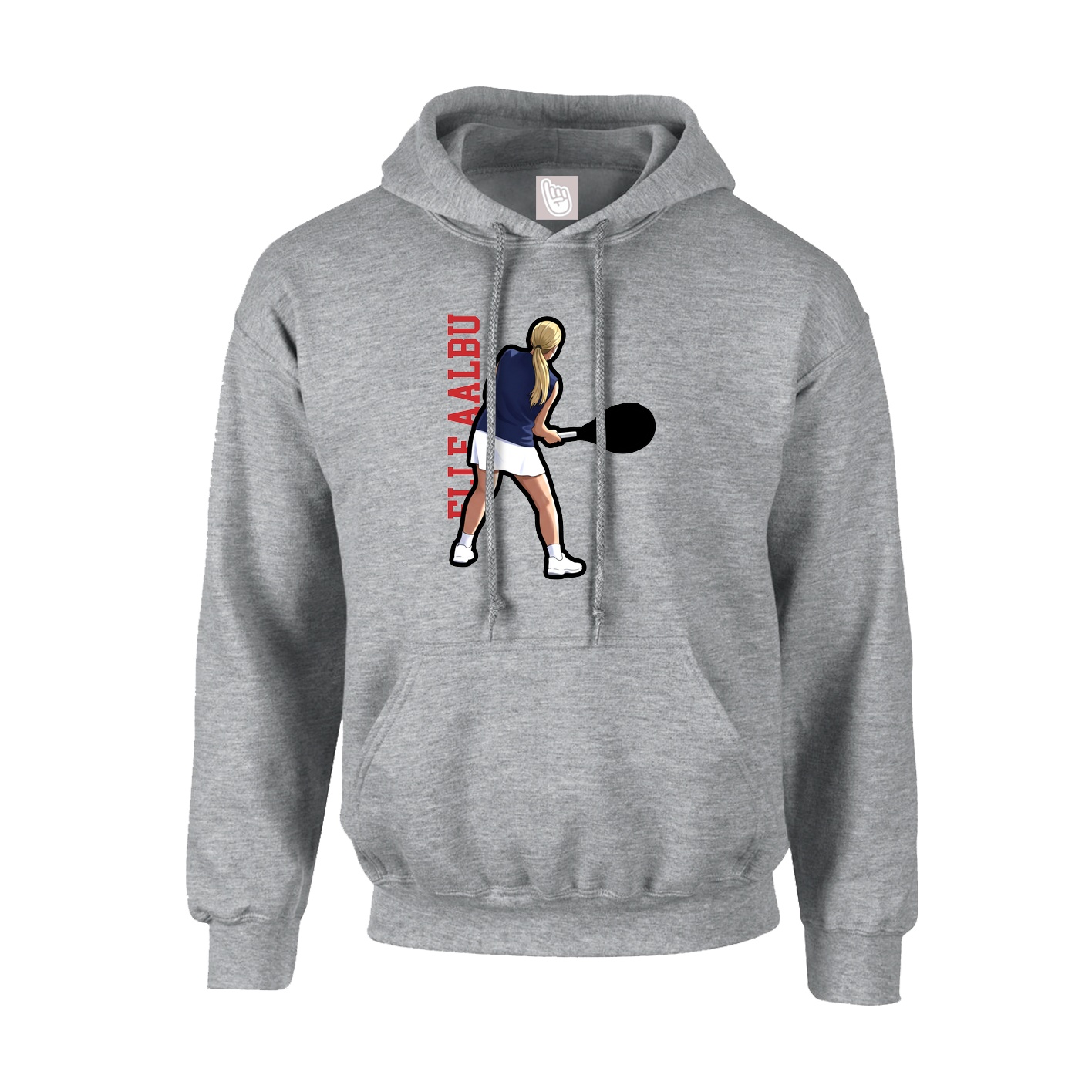 Hoodie — Name Vertical in Grey