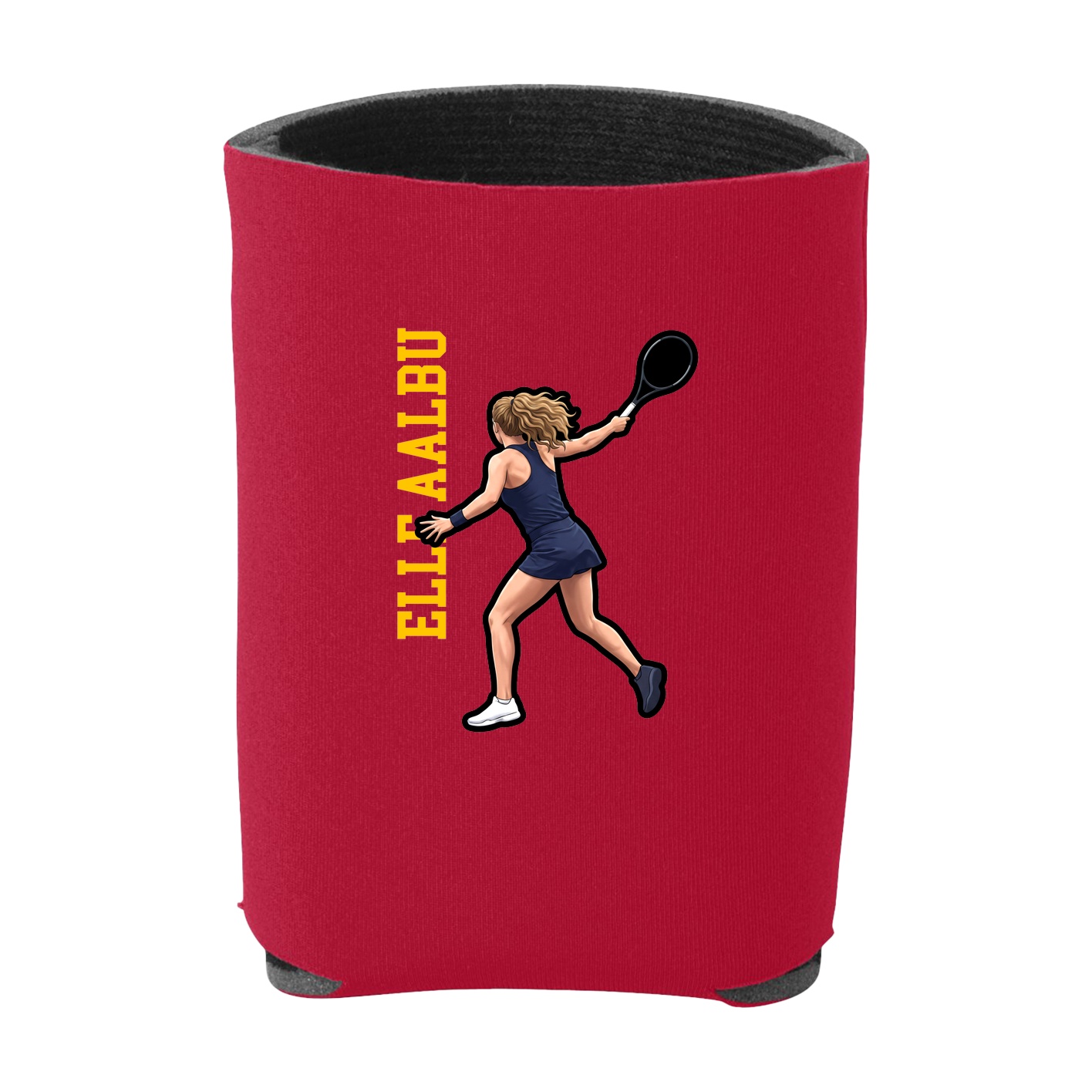 Can Holder — Name Vertical in Red