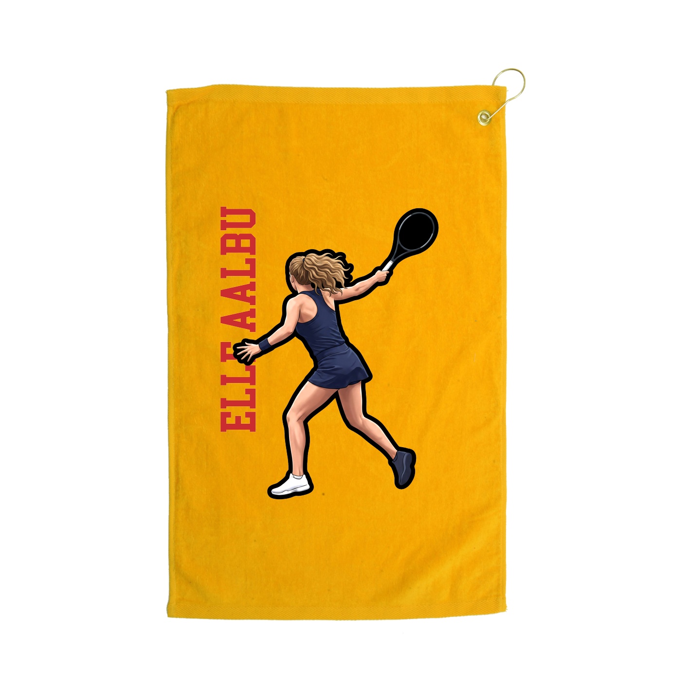 Golf Towel — Name Vertical in Gold
