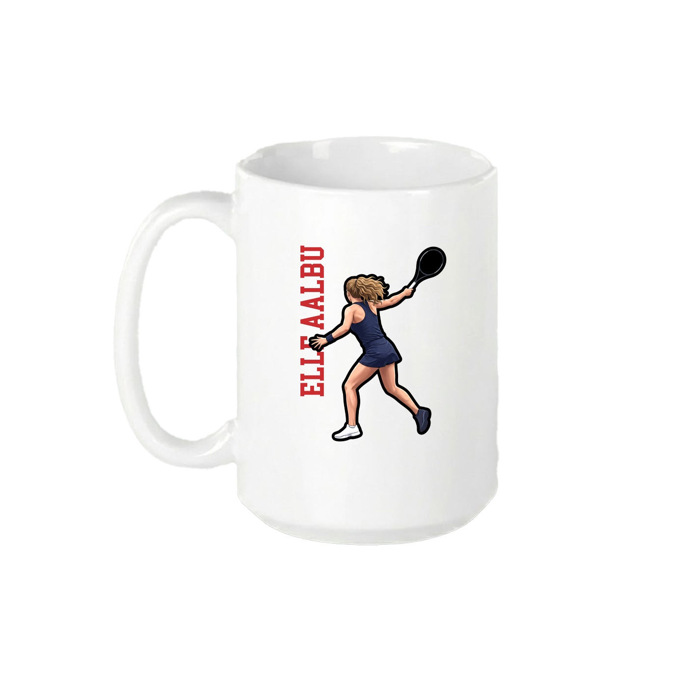 15oz Coffee Mug — Name Vertical in White