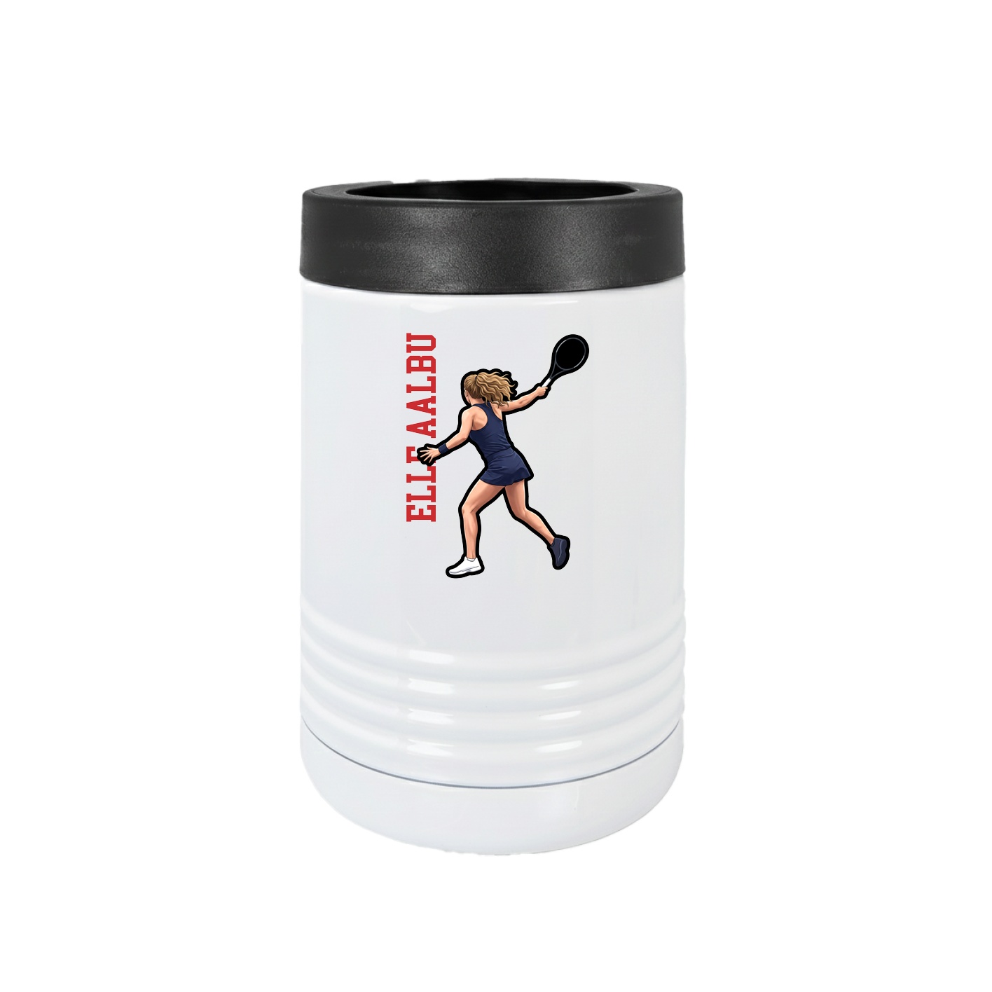 Beverage Holder — Name Vertical in White