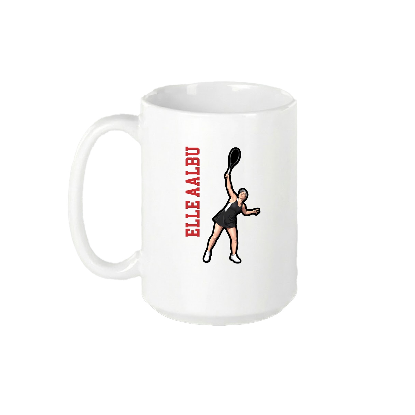 15oz Coffee Mug — Name Vertical in White