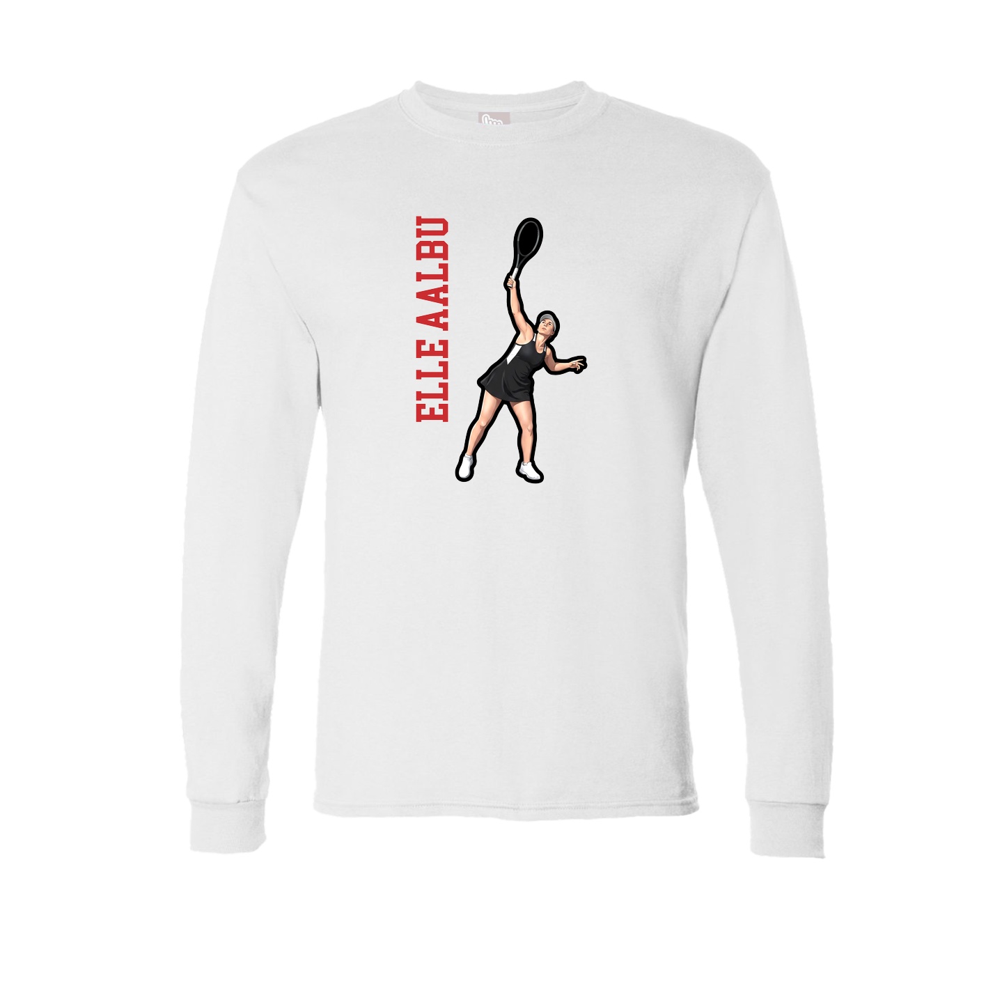 Long Sleeve Tee — Name Vertical in White