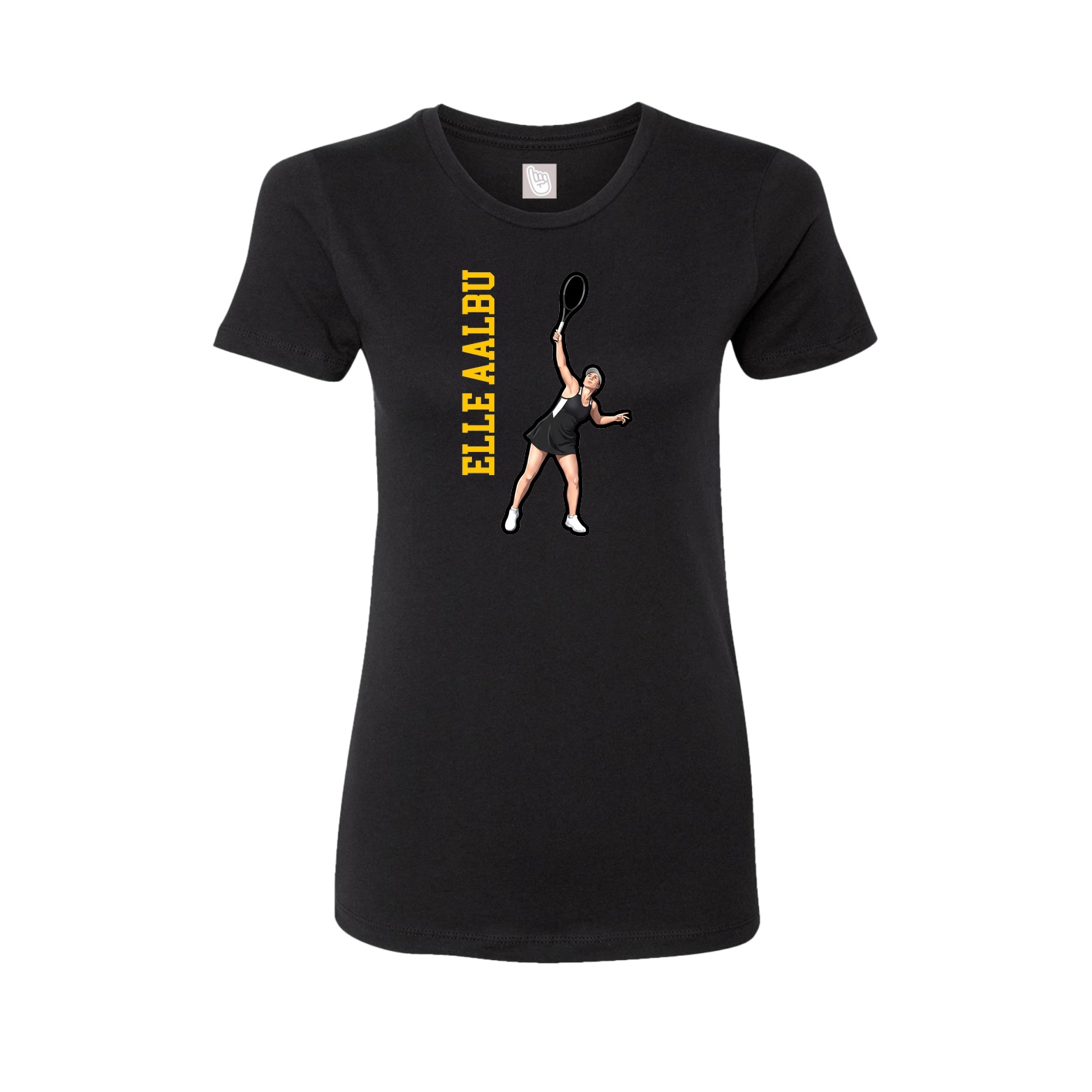 Womens Tee — Name Vertical in Black