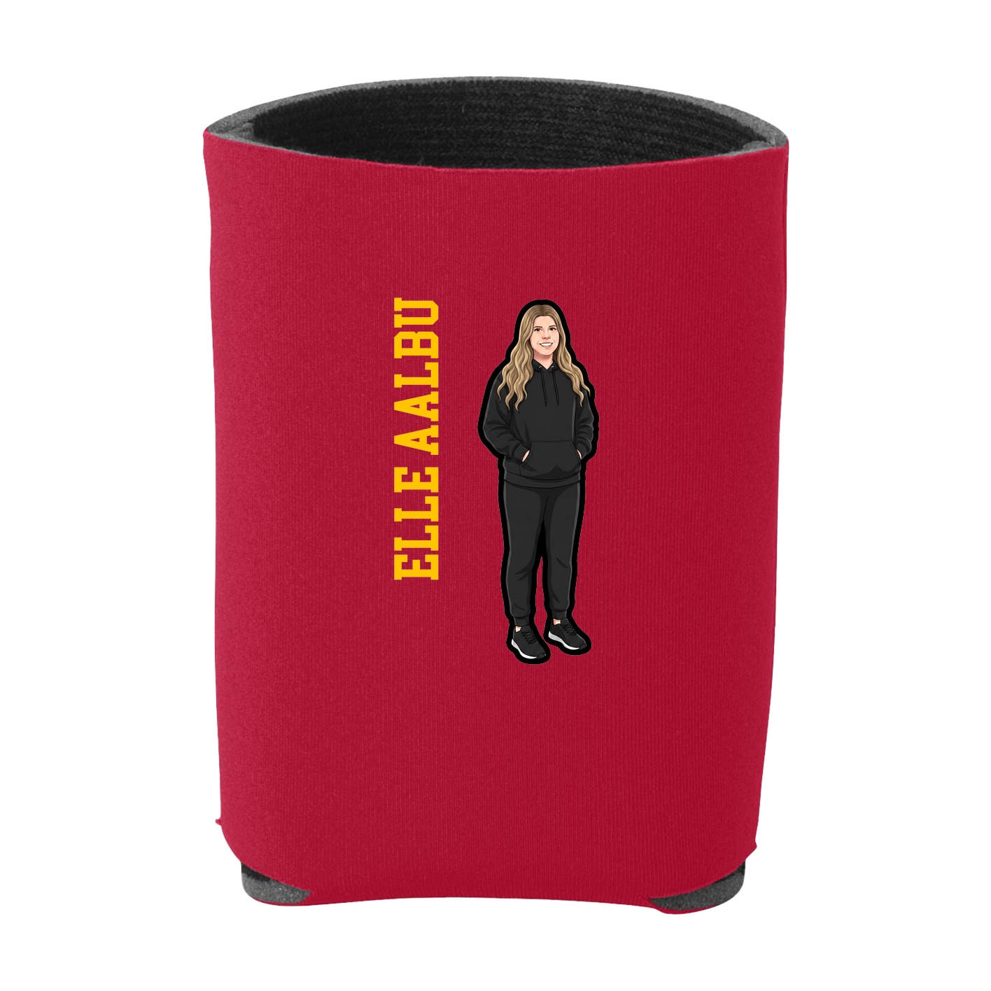 Can Holder — Name Vertical in Red