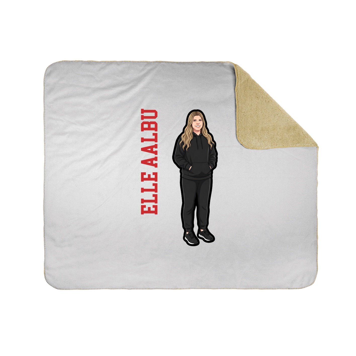 Throw Blanket — Name Vertical in White