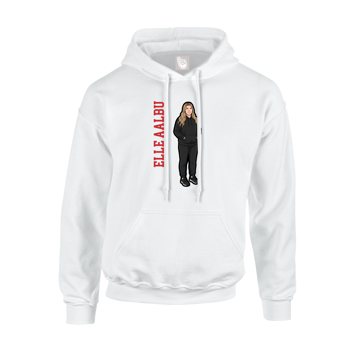 Hoodie — Name Vertical in White