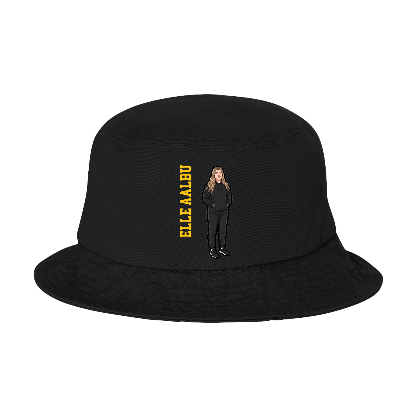 Bucket Cap — Name Vertical in Black