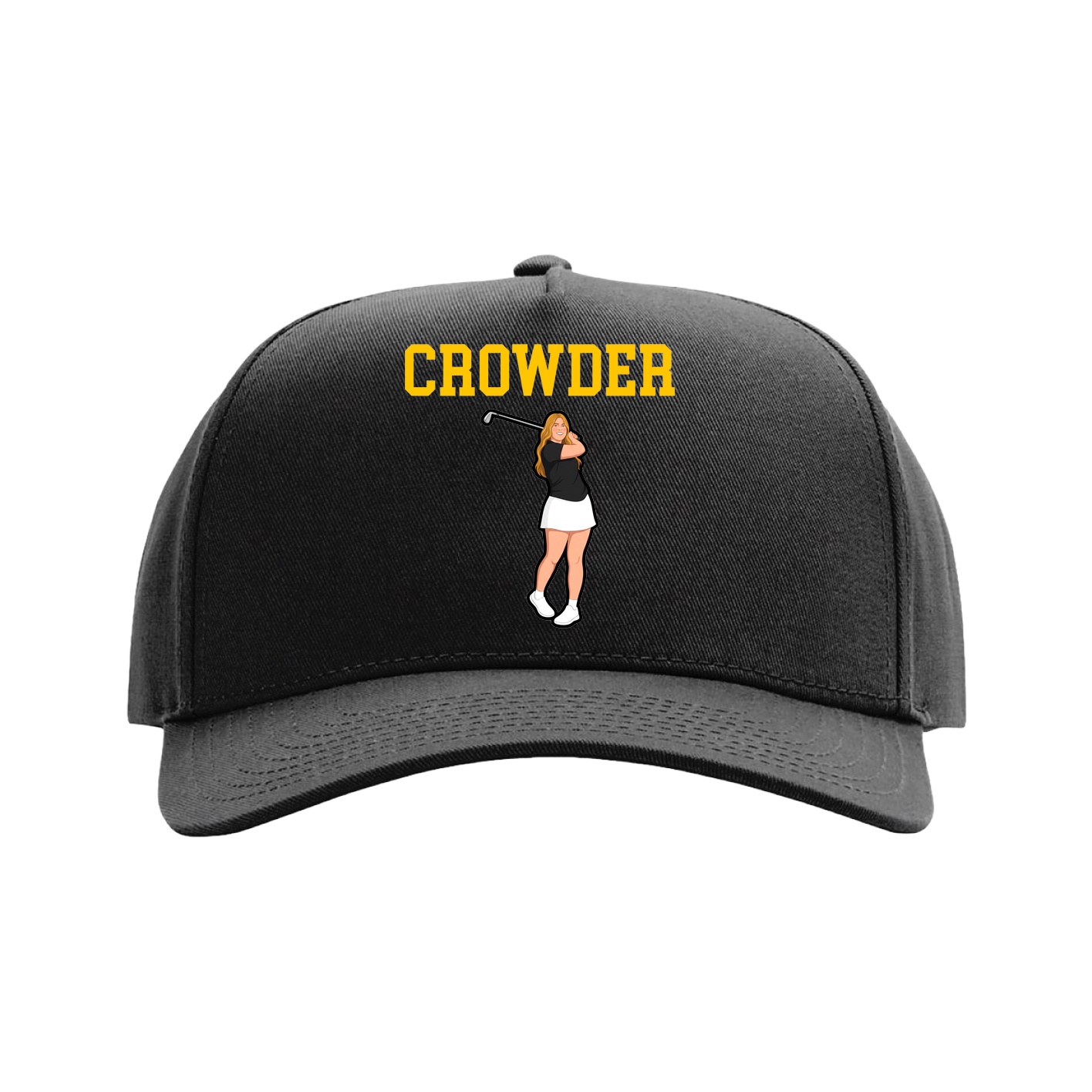 Full Fabric Five-Panel Champ Cap — Shirsey in Black