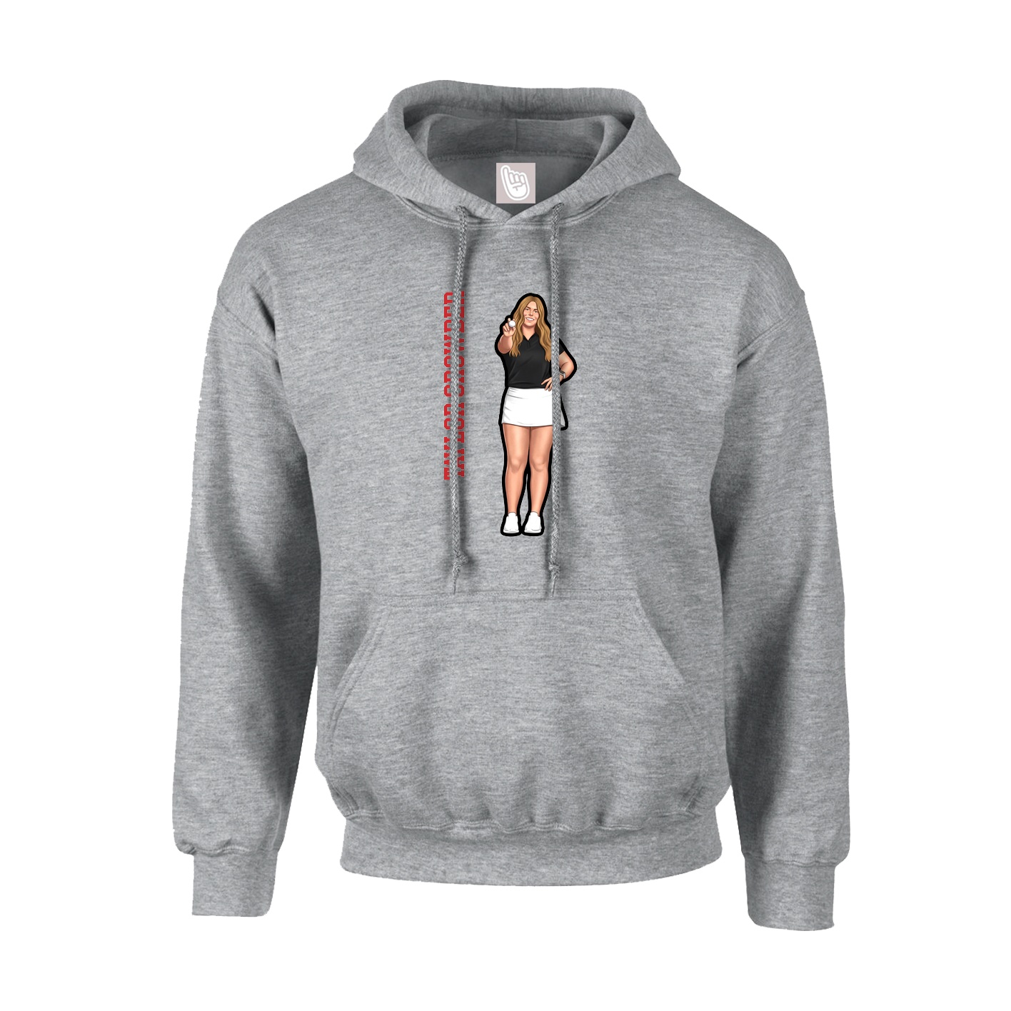Hoodie — Name Vertical in Grey