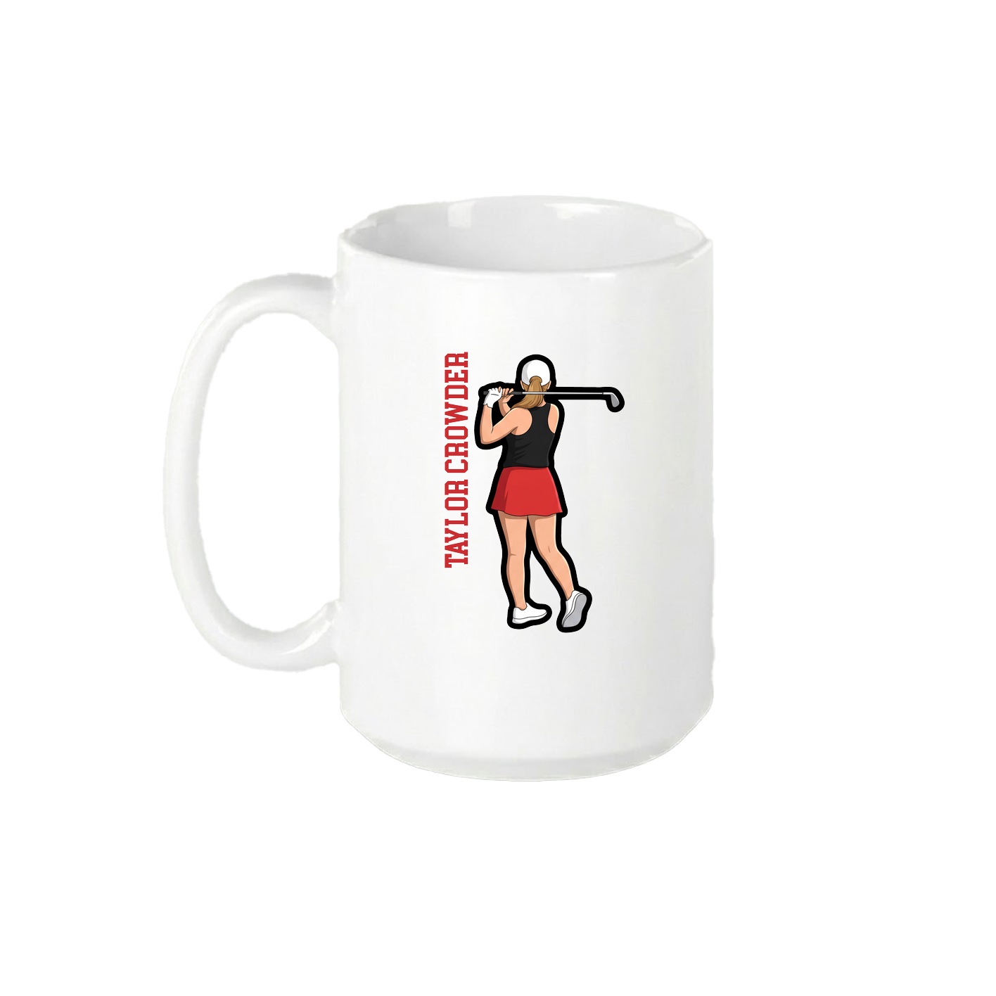 15oz Coffee Mug — Name Vertical in White