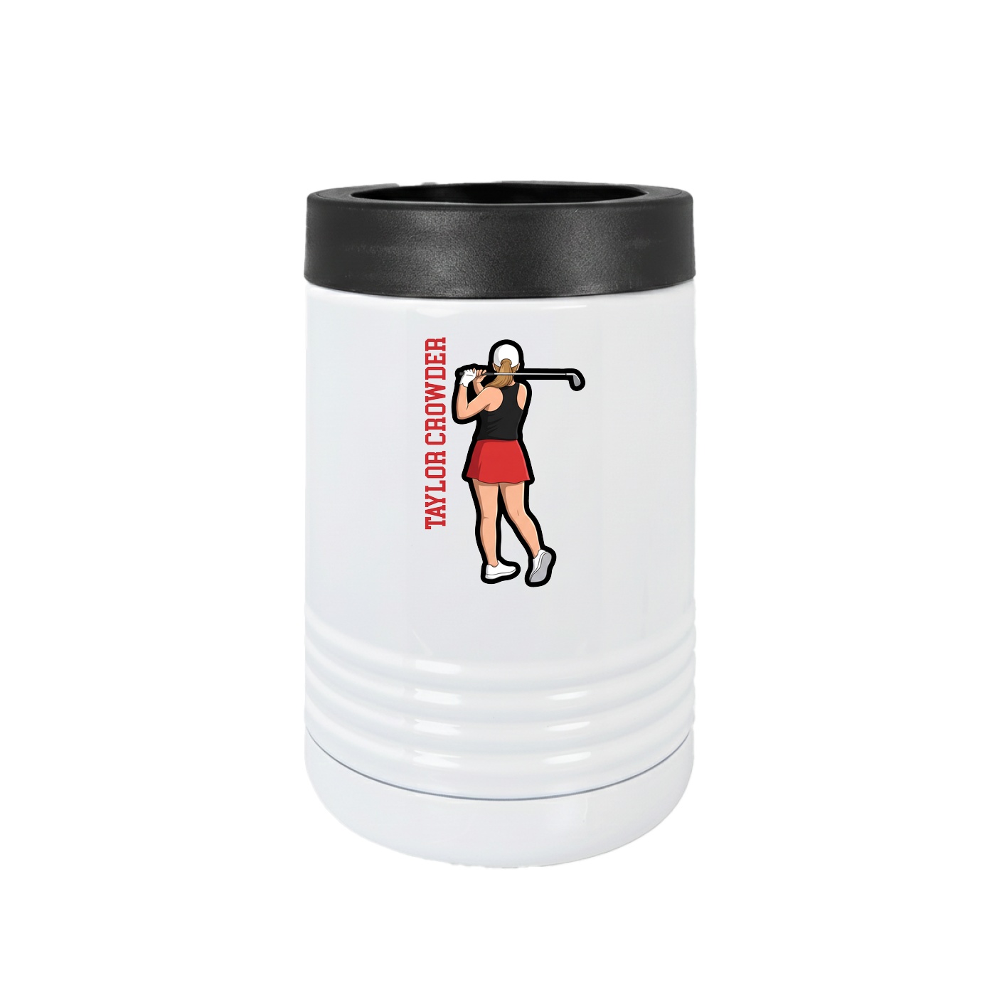 Beverage Holder — Name Vertical in White