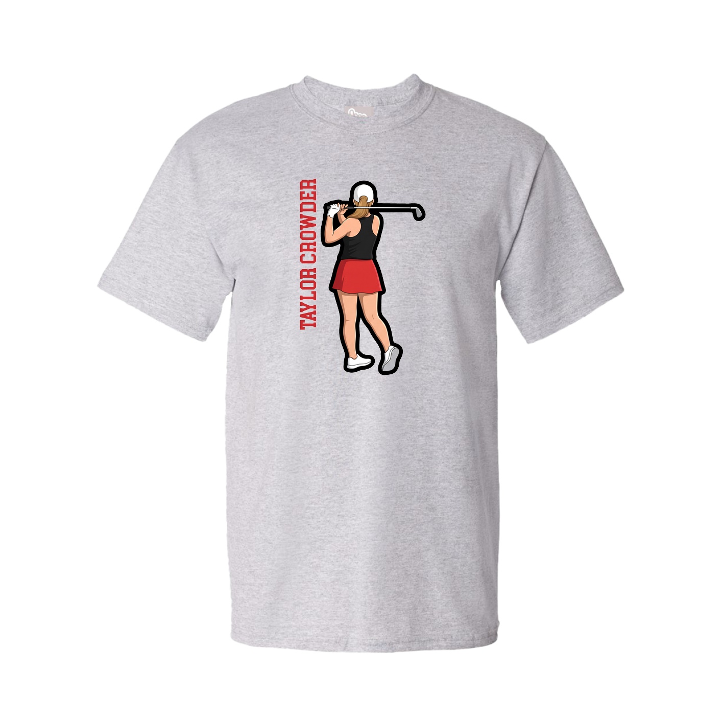 Youth Tee — Name Vertical in Grey