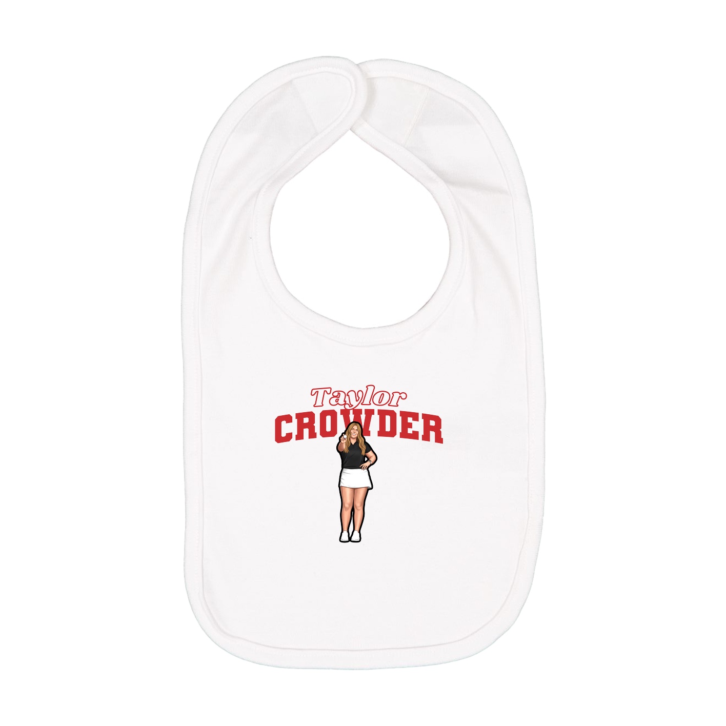 Infant Bib — Name Arch in White