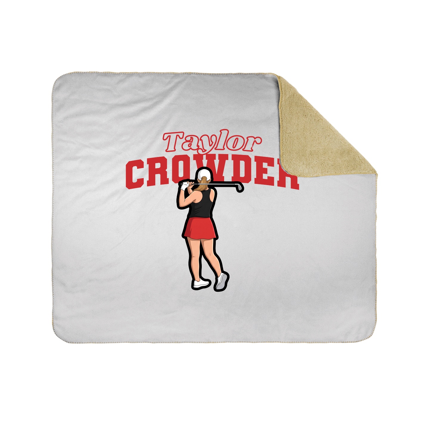 Throw Blanket — Name Arch in White
