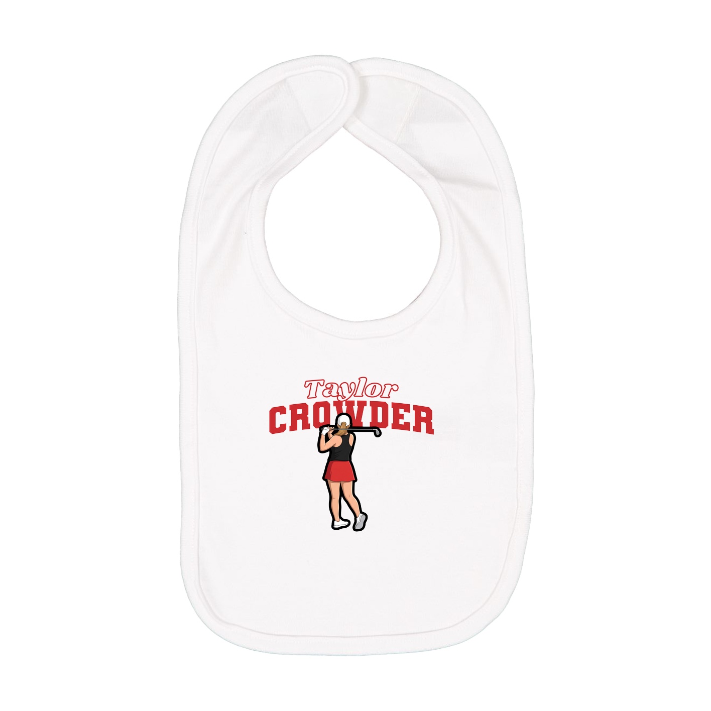 Infant Bib — Name Arch in White