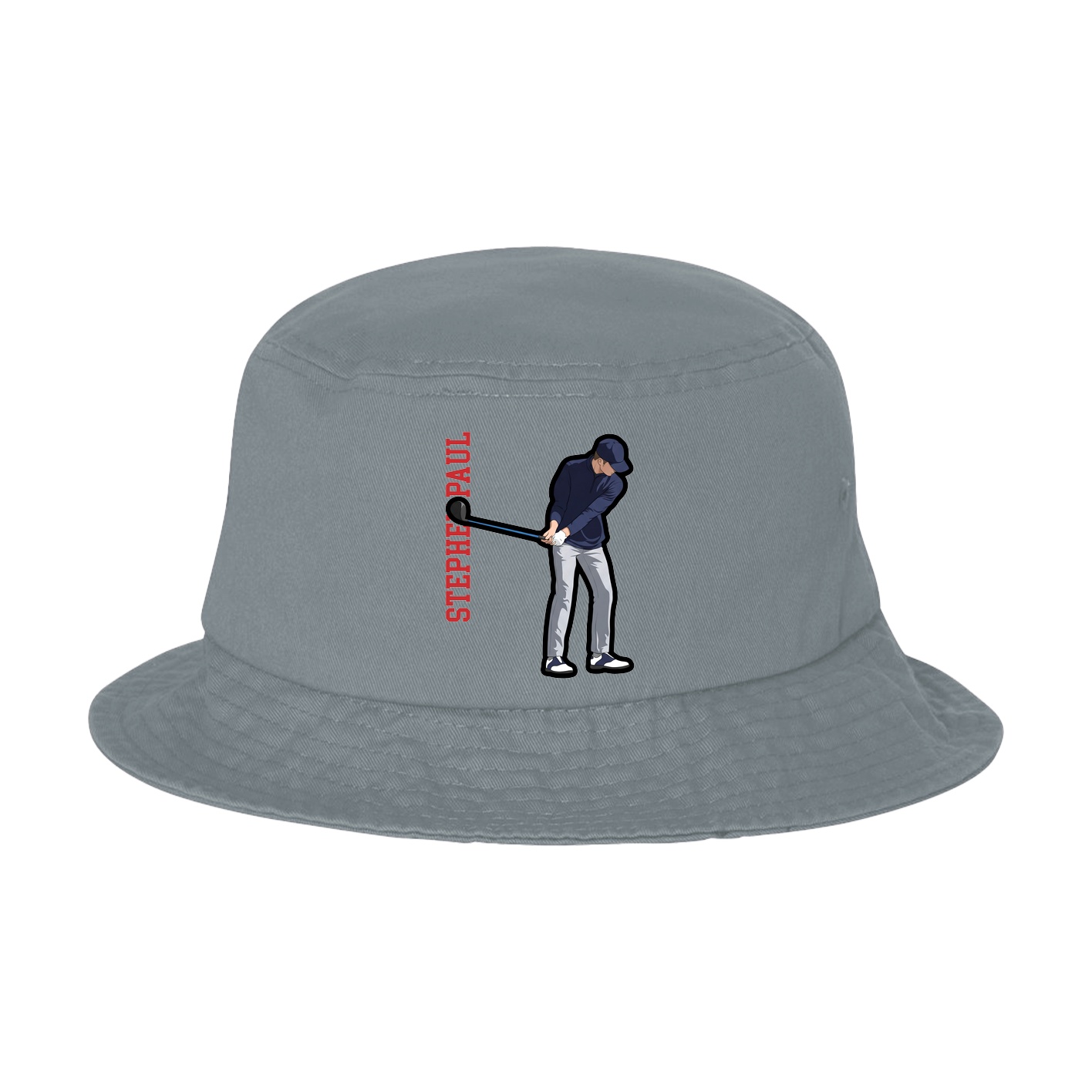 Bucket Cap — Name Vertical in Grey