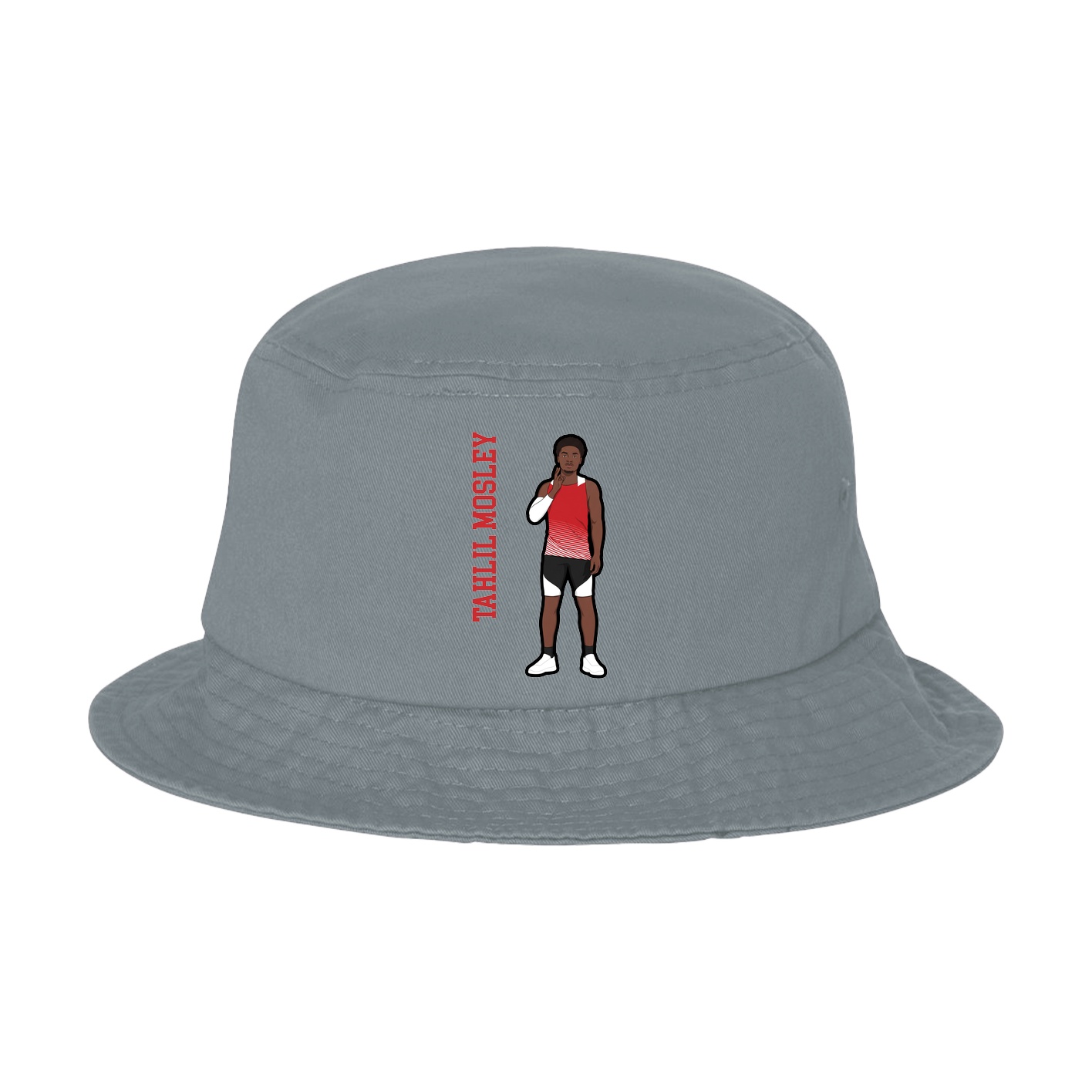 Bucket Cap — Name Vertical in Grey
