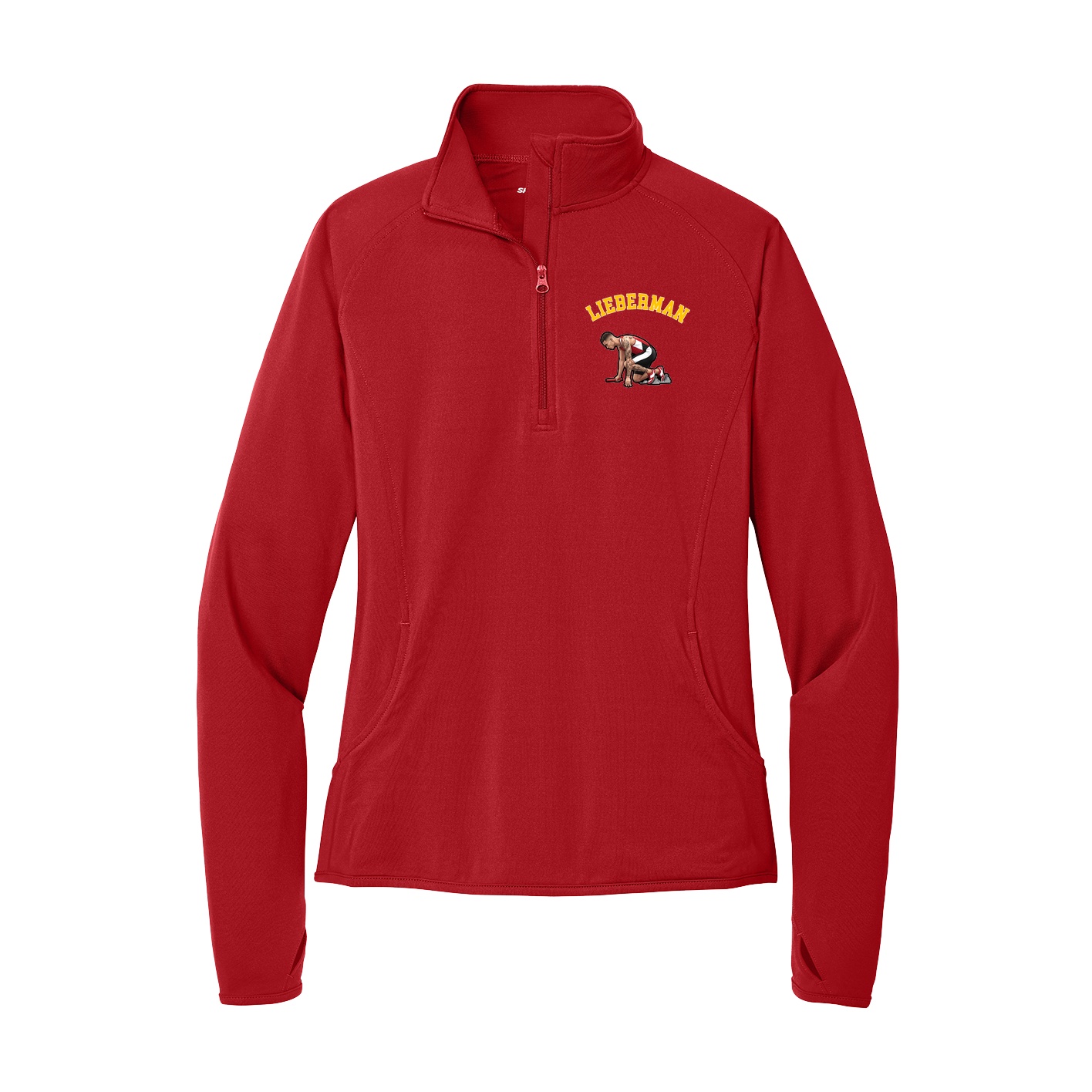 Women's Q-Zip Pullover — Shirsey Arch in Red