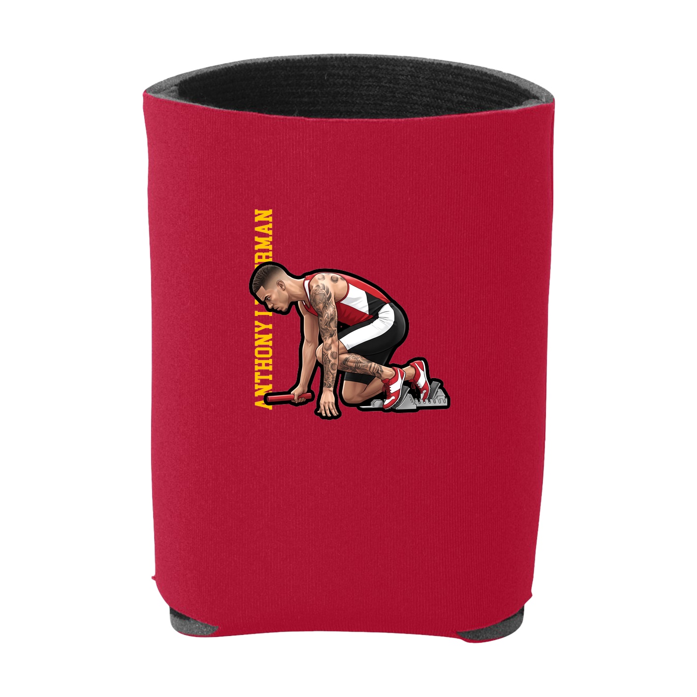 Can Holder — Name Vertical in Red