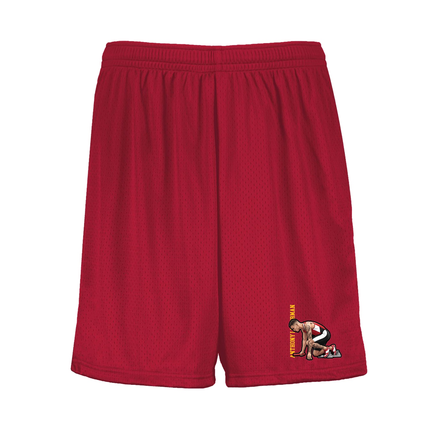 Shorts — Name Vertical in Red