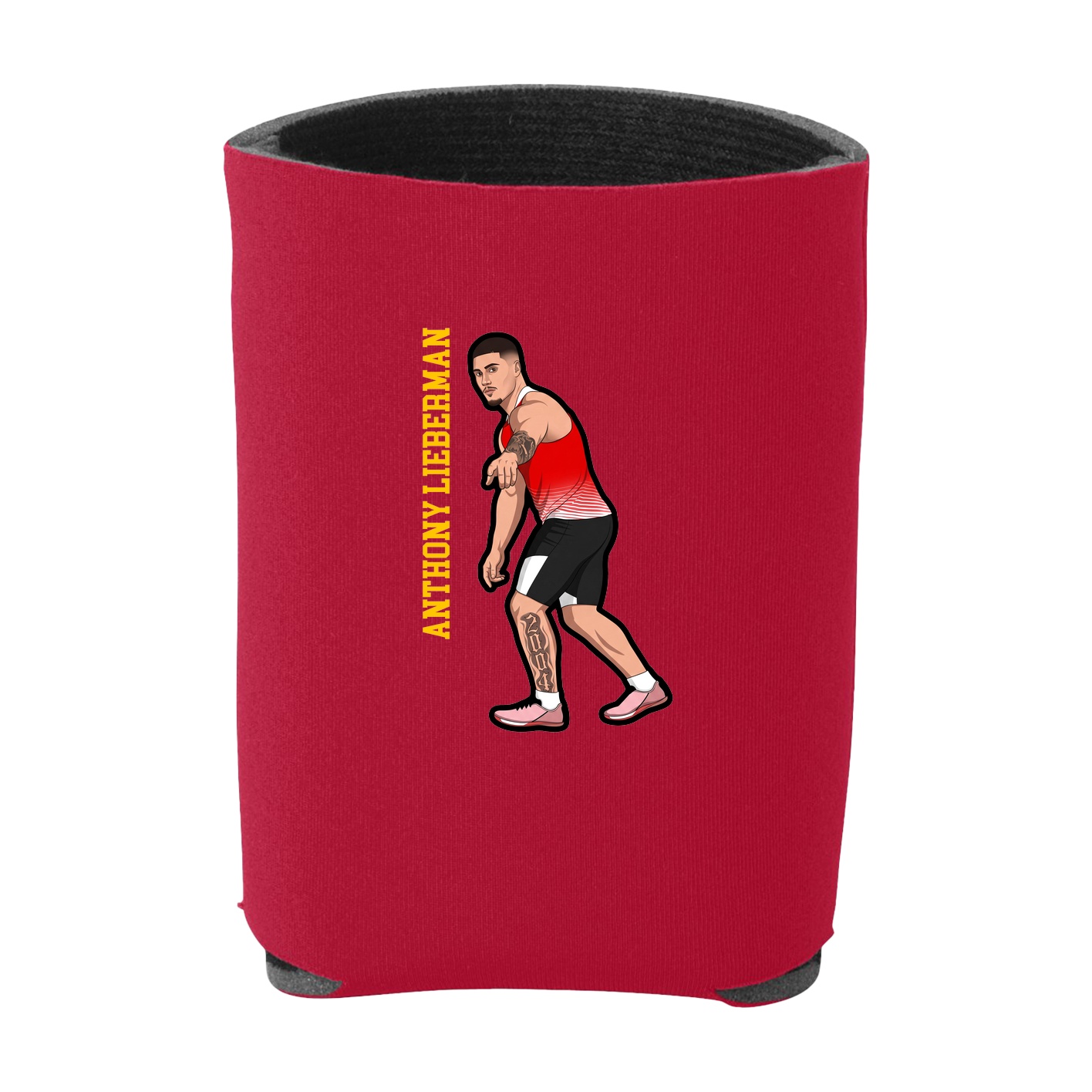 Can Holder — Name Vertical in Red