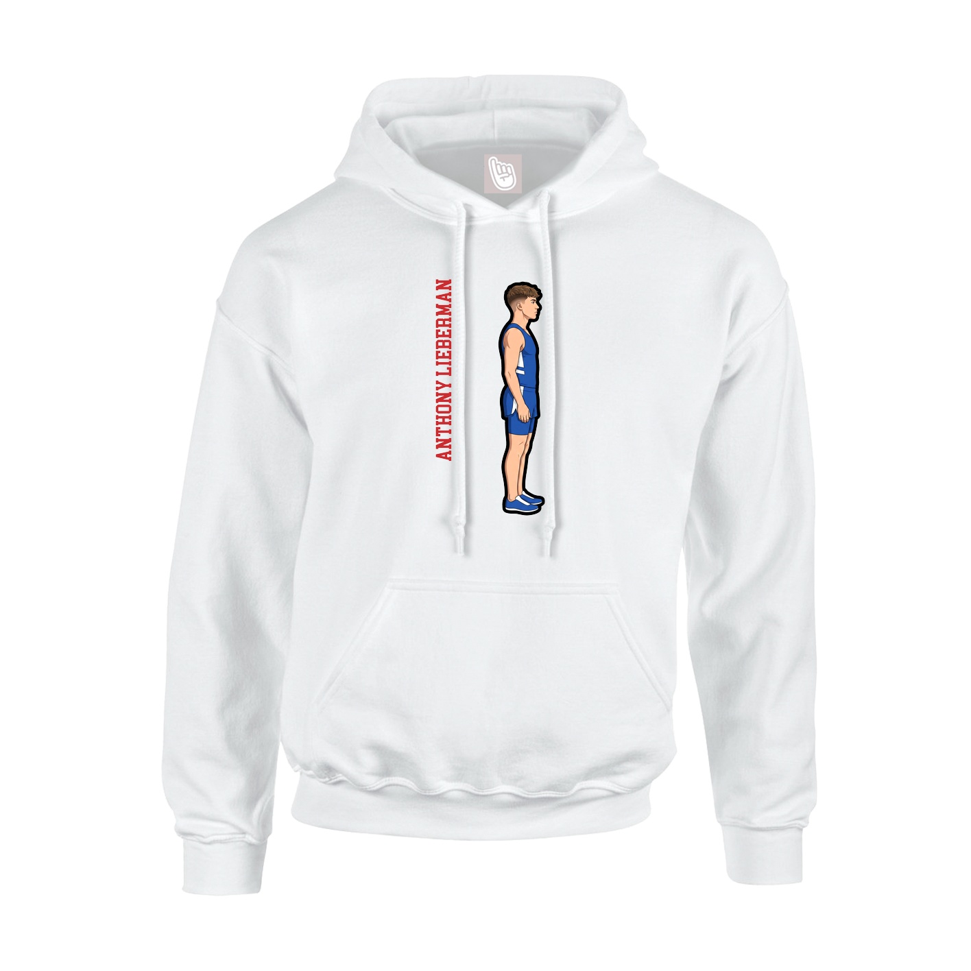 Youth Hoodie — Name Vertical in White