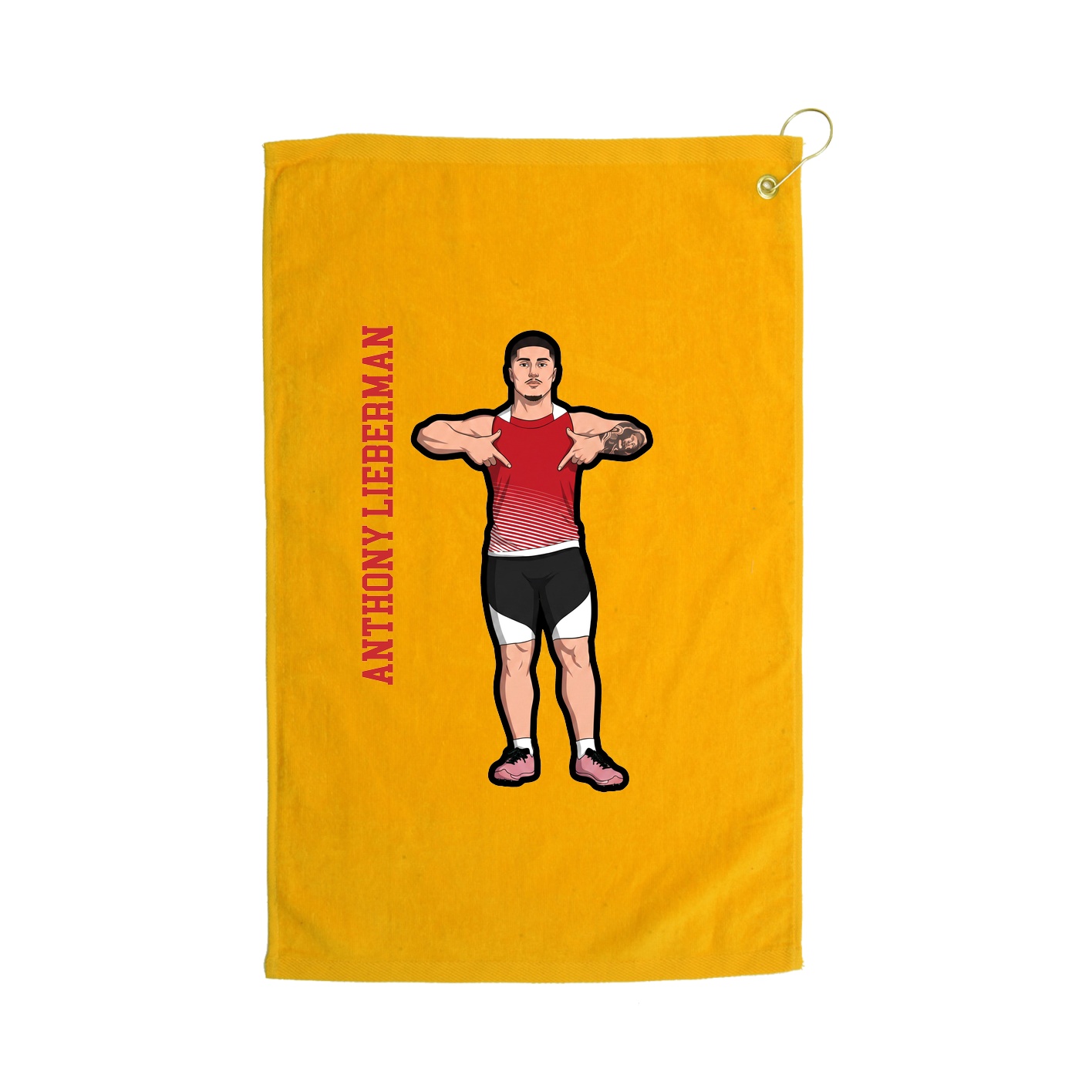 Golf Towel — Name Vertical in Gold