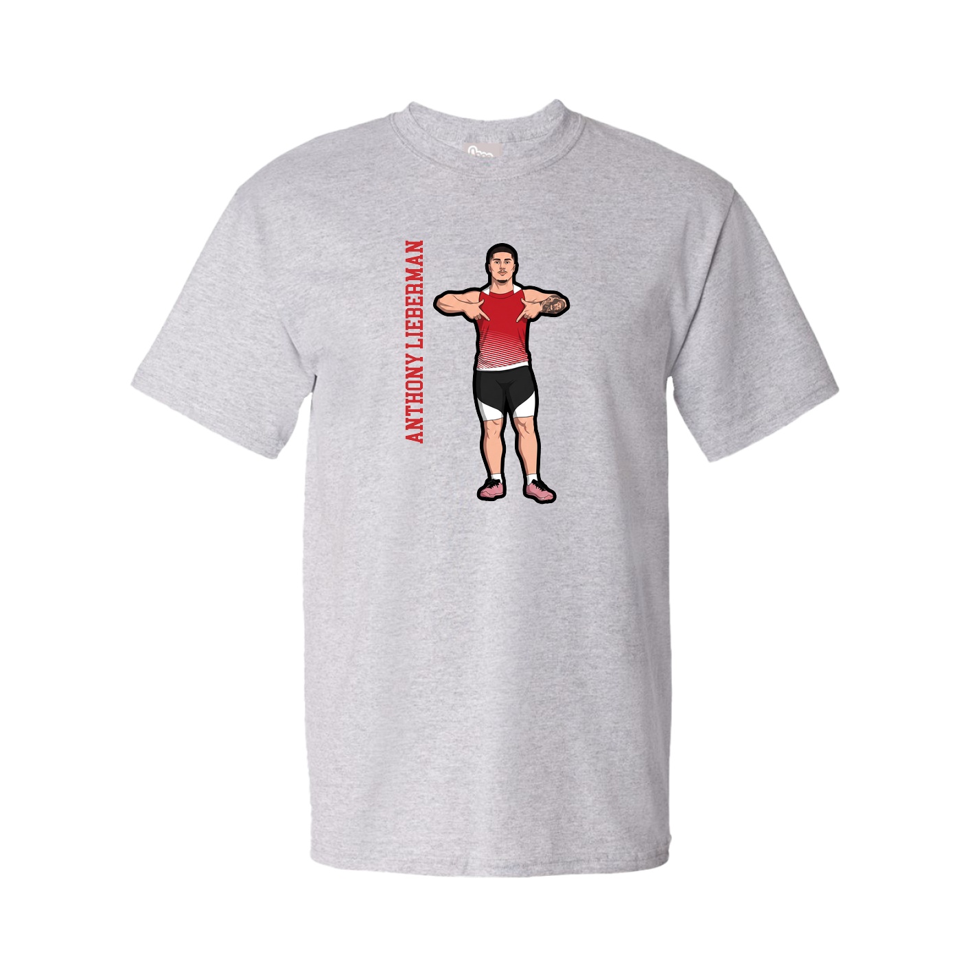 Tee — Name Vertical in Grey