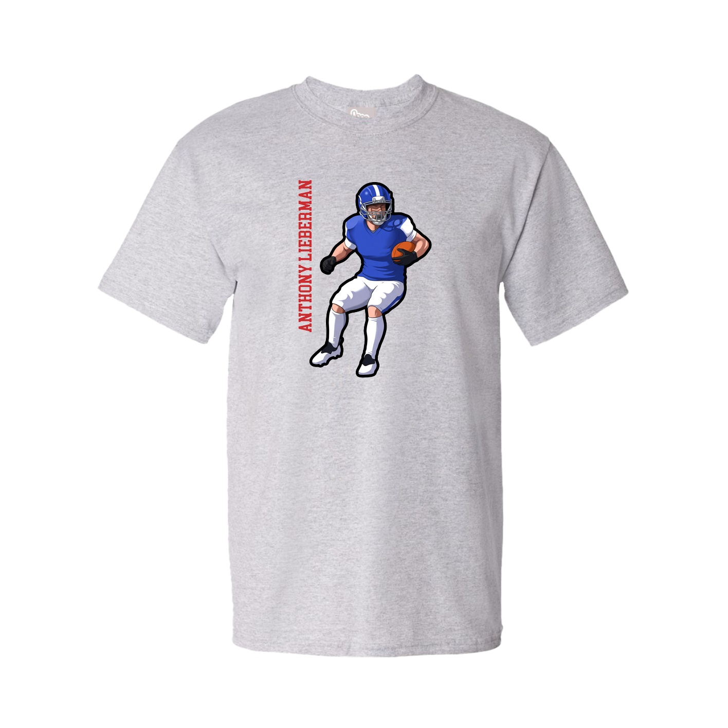 Tee — Name Vertical in Grey
