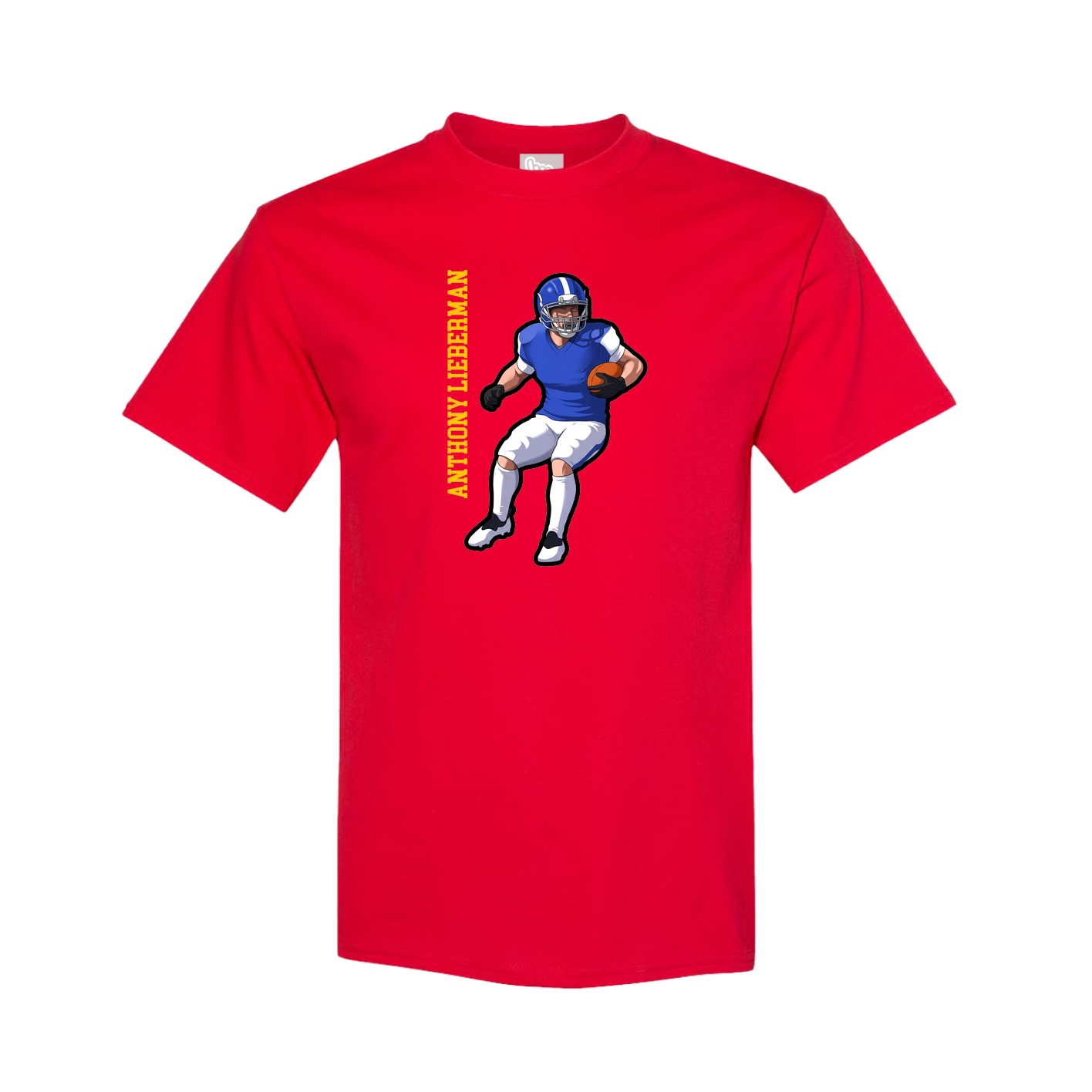 Youth Tee — Name Vertical in Red
