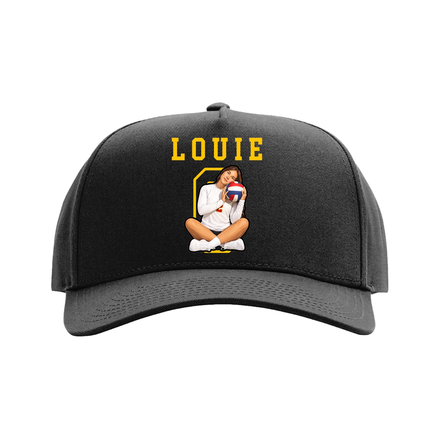 Full Fabric Five-Panel Champ Cap — Shirsey in Black