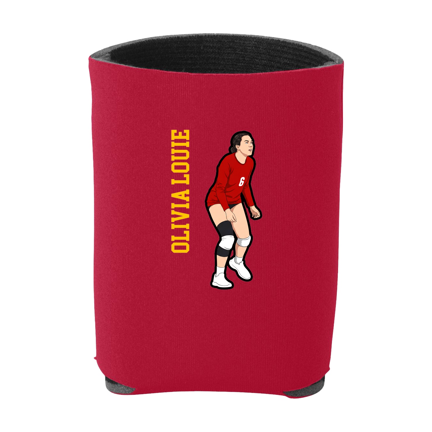 Can Holder — Name Vertical in Red