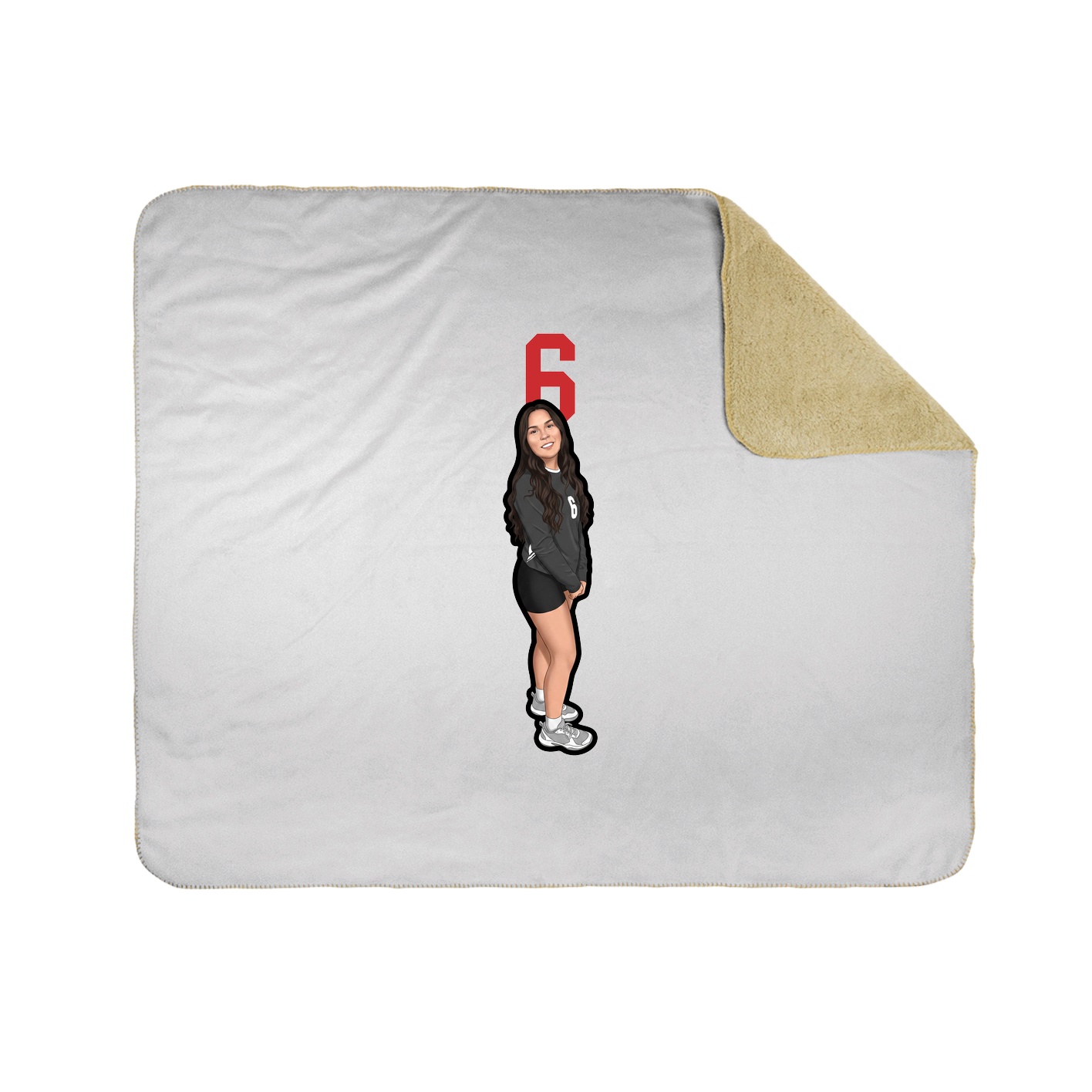 Throw Blanket — Number Top in White